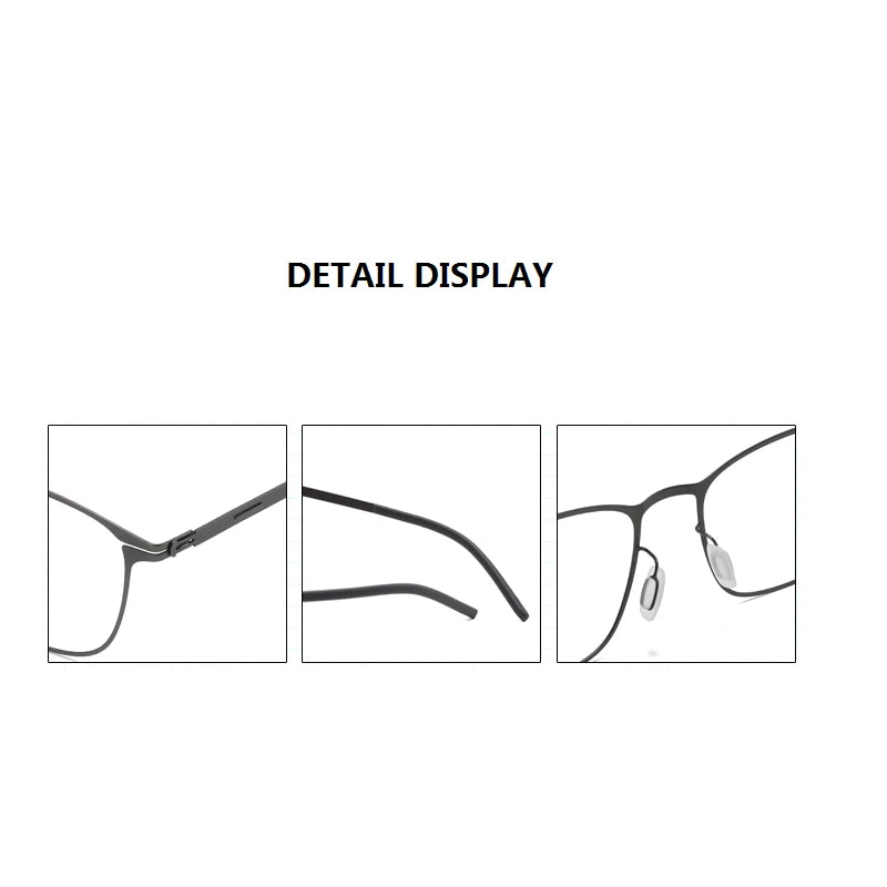 Aimee Unisex Full Rim Square Stainless Steel Eyeglasses Frame 2259 - Lightweight Durable Glasses for Men & Women - Perfect for Reading, Work, and Everyday Fashion