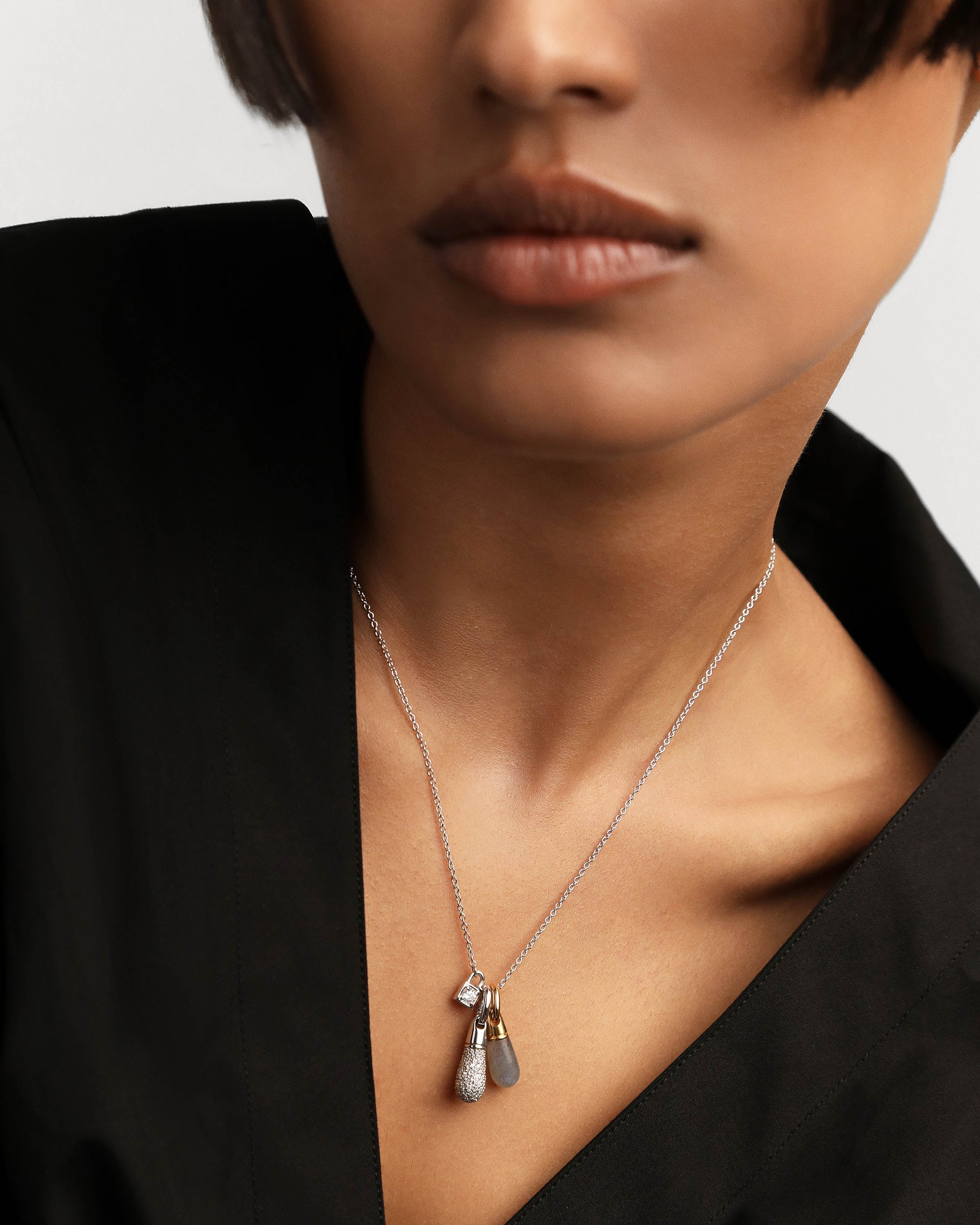 Natural Labradorite Drop Pendant Necklace - Healing Crystal Jewelry for Women - Perfect for Meditation, Energy Work & Spiritual Gifts