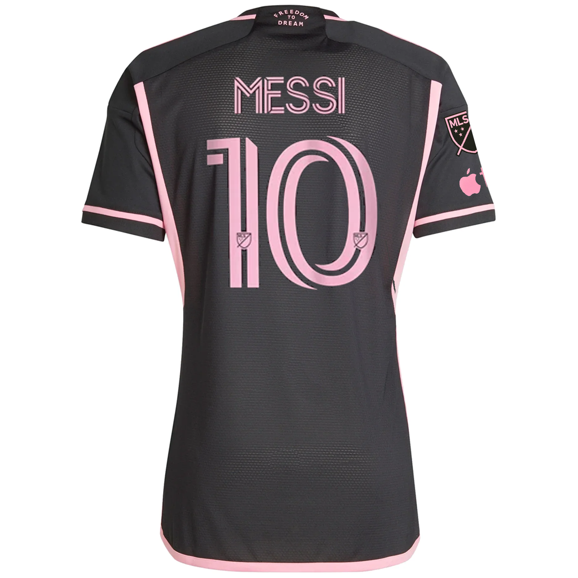 Adidas Inter Miami Lionel Messi Authentic Away Jersey 2023-2024 - MLS & Apple TV Patches - Black/Bliss Pink - Official Soccer Jersey for Fans & Players - Perfect for Matches, Training & Collecting