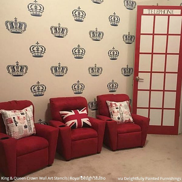 King Crown Wall Art & Furniture Stencil - Reusable DIY Painting Template for Home Decor, Wood Signs, and Craft Projects | Perfect for Royal-Themed Bedrooms, Weddings, and Gothic Interiors