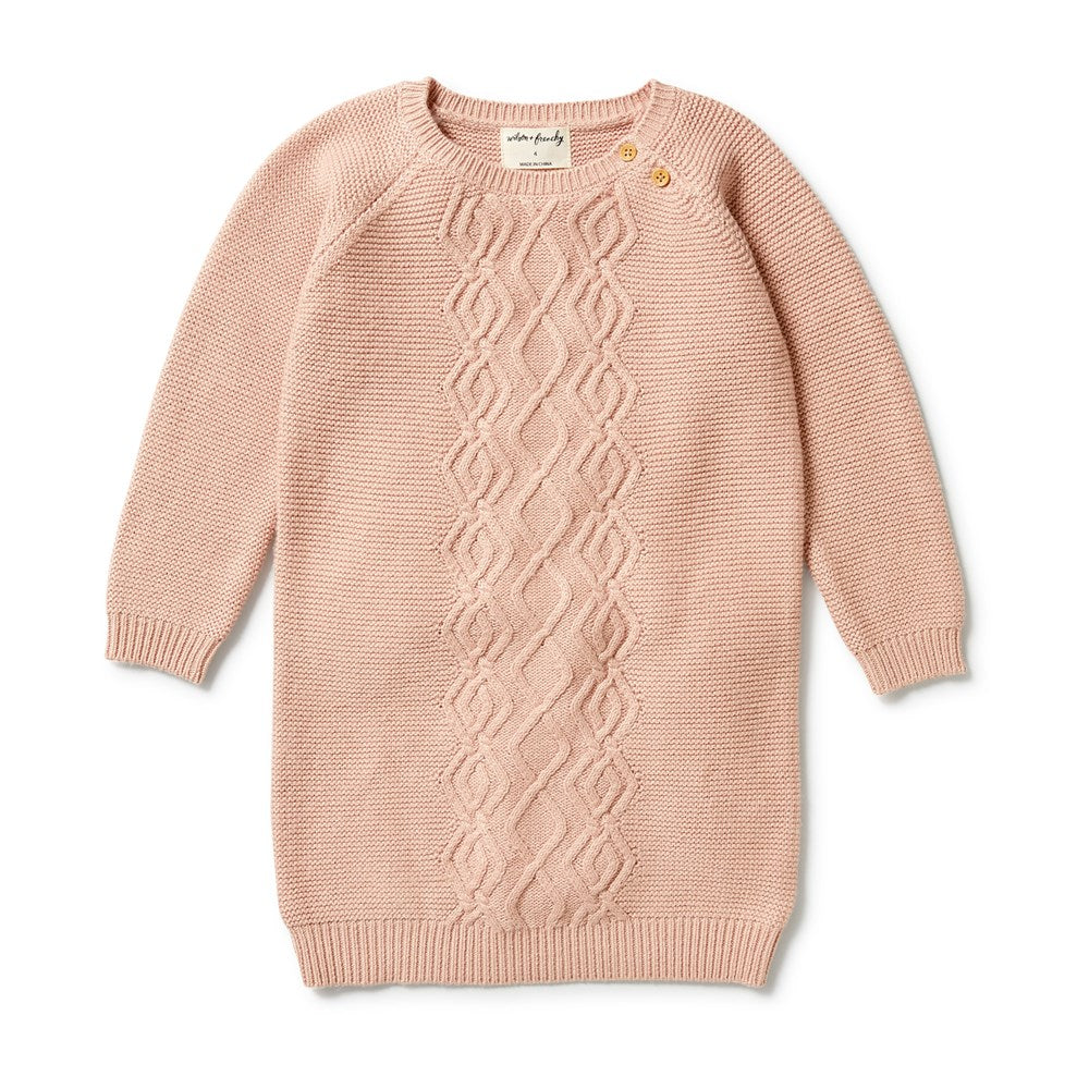 Women's Knitted Cable Sweater Dress - Cozy Winter Pullover for Casual & Office Wear
