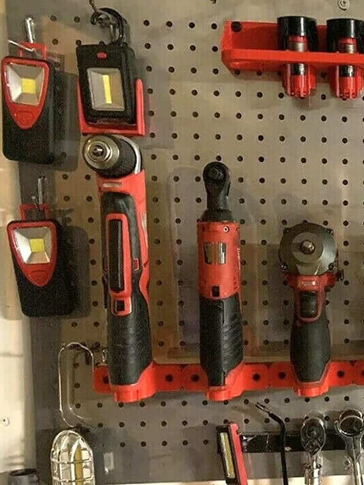 4-Pack Heavy Duty Milwaukee M12 12V Lithium Battery Mount Holder - Durable Plastic Power Tool Hanger with Screws for Secure Storage - Perfect for Workshop, Garage & Job Site Organization