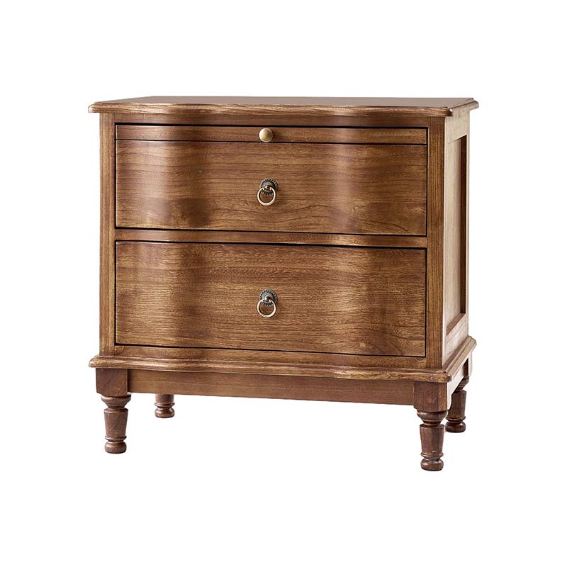 Solid Wood 2 Drawer Nightstand with USB Charging Ports, Pull-Out Shelf & Optional Styles - Modern Bedside Table for Bedroom, Guest Room & Small Spaces