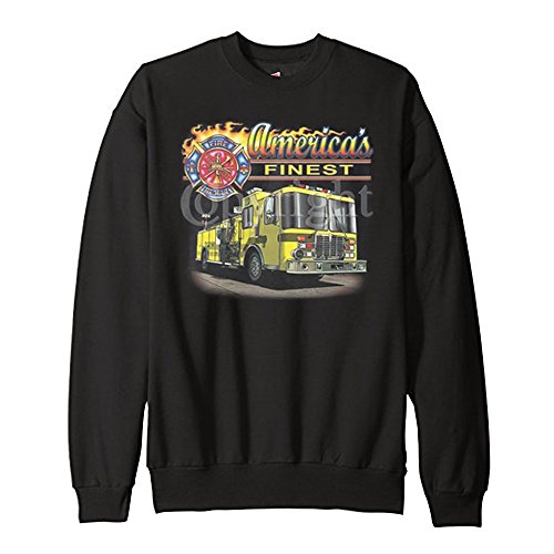 Fire Truck Crewneck Sweatshirt - Premium American-Made Pullover for Firefighters & First Responders | Comfortable Workwear & Casual Style