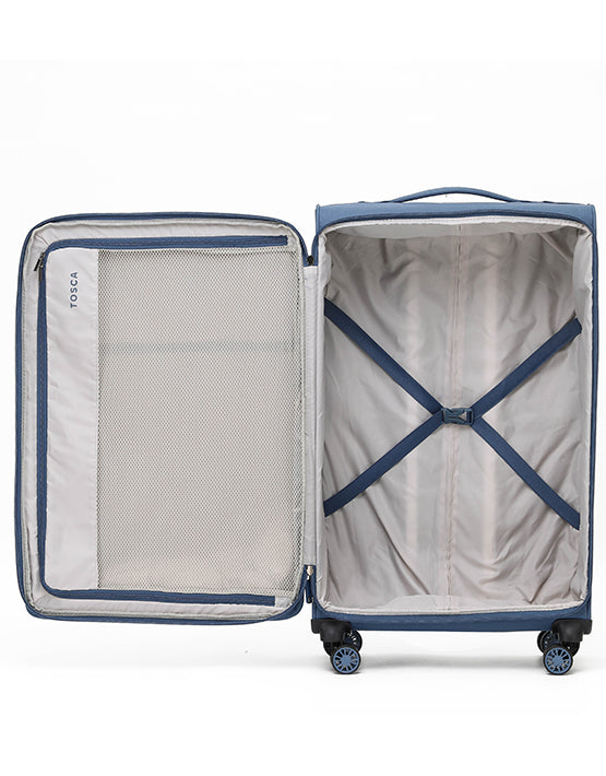 Tosca SO LITE AIR5055 79cm Large Spinner Suitcase - Lightweight Expandable Luggage with 360° Wheels, Perfect for Travel & Business Trips - Blue