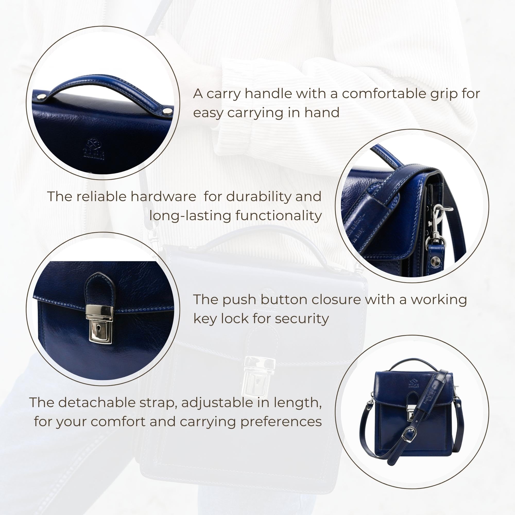 Premium Italian Leather Messenger Bag for Men - Durable Small Crossbody Briefcase with Gift Box - Perfect for Business, Travel & Daily Commute