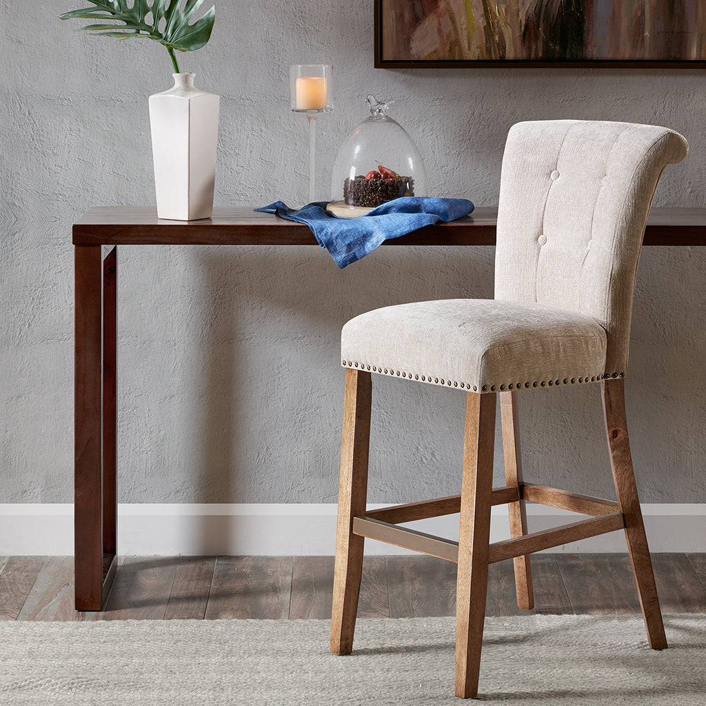 Colfax 30-Inch Adjustable Bar Stool with Backrest - Modern Kitchen Island & Counter Height Stool for Home, Restaurant, and Bar Use