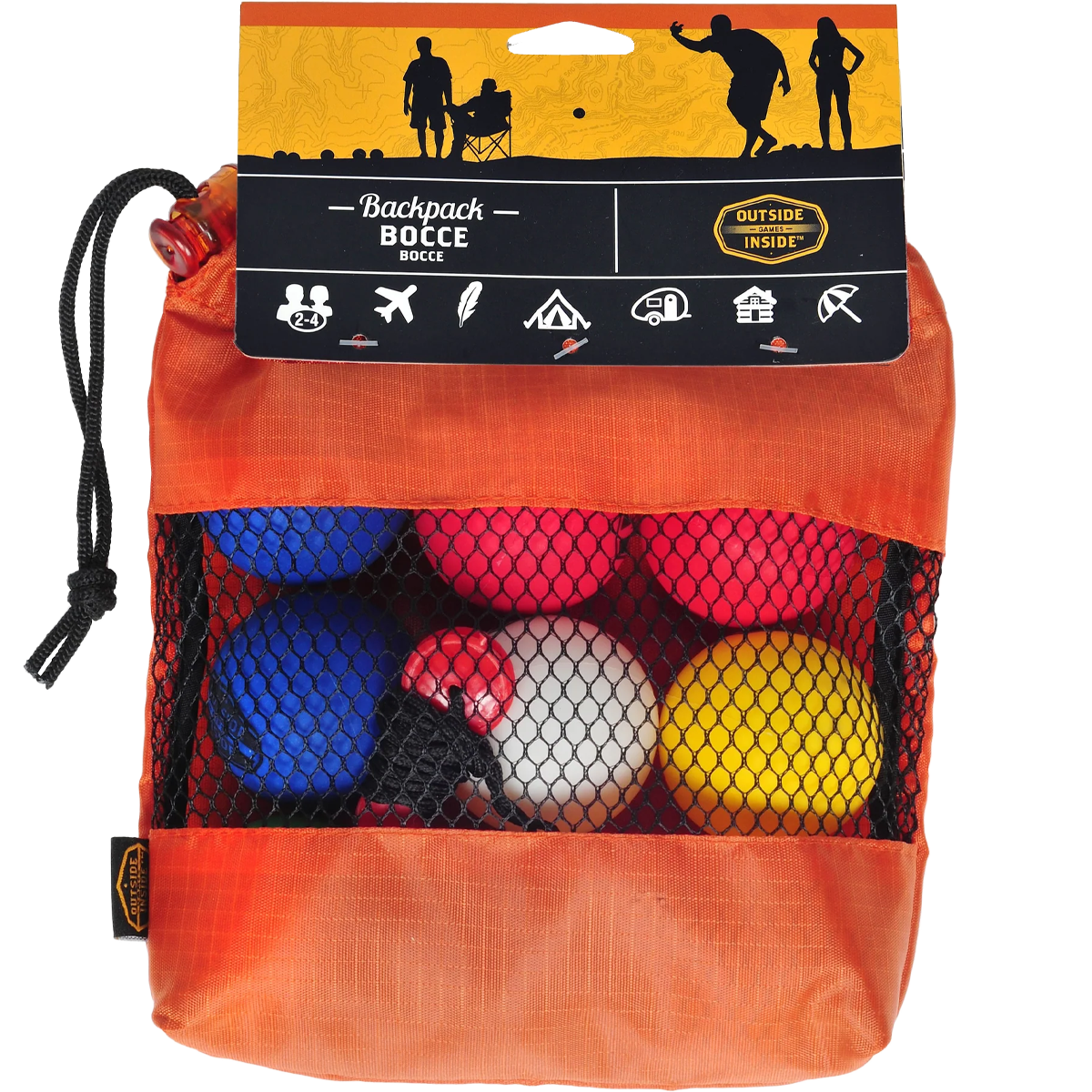 Premium Backpack Bocce Set - Portable Outdoor Lawn Game for Picnics, Beach, Camping & Backyard Fun | Includes 8 Colored Balls & Carrying Case