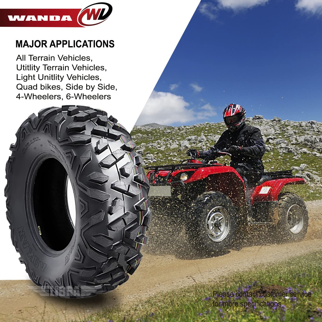 WANDA 2 New Radial ATV/UTV Tires 27x9R14 6PR P3501-10401 - All-Terrain Off-Road Tires for ATV, UTV, Quad & Side-by-Side Vehicles - Perfect for Mud, Sand, Trails & Rocky Terrain