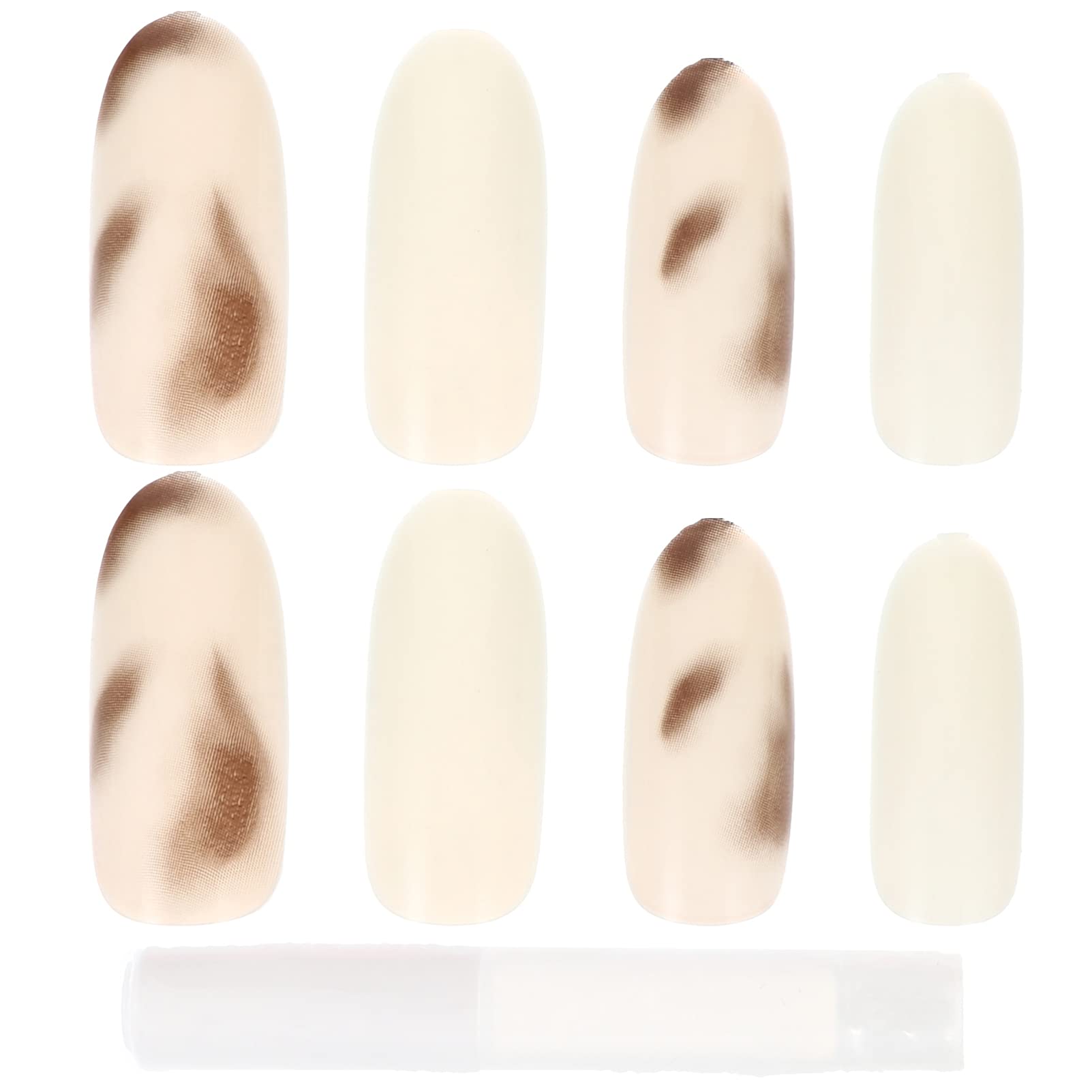 FRCOLOR 48pcs Leopard Print Fake Nails - Acrylic False Nails for Women, French Nail Tips with Stickers, DIY Manicure Nail Art Kit for Home & Party Use