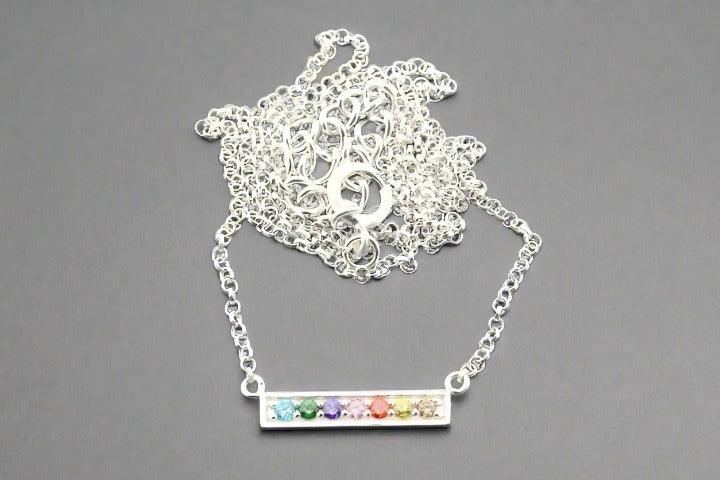 CZ Rainbow Pendant Necklace - Sterling Silver Jewelry for Women | Elegant Gift for Birthday, Anniversary & Valentine's Day | Perfect for Parties, Weddings & Everyday Wear