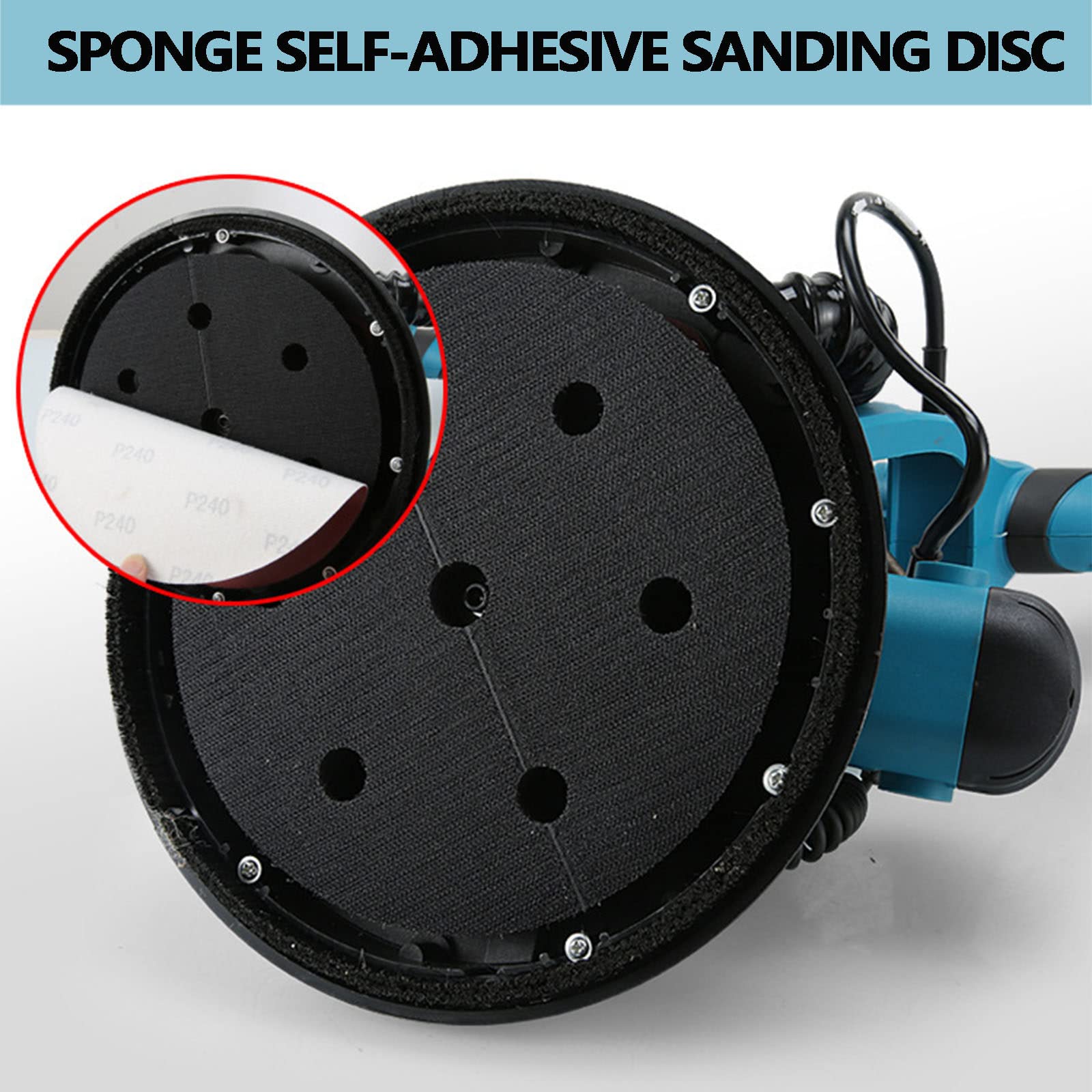 Electric Drywall Sander with Vacuum Auto Dust Collection - 1000-2100 RPM Variable Speed, LED Strip Light & Vacuum Bag - Perfect for Home Renovation, Wall Repair and Professional Sheetrock Sanding