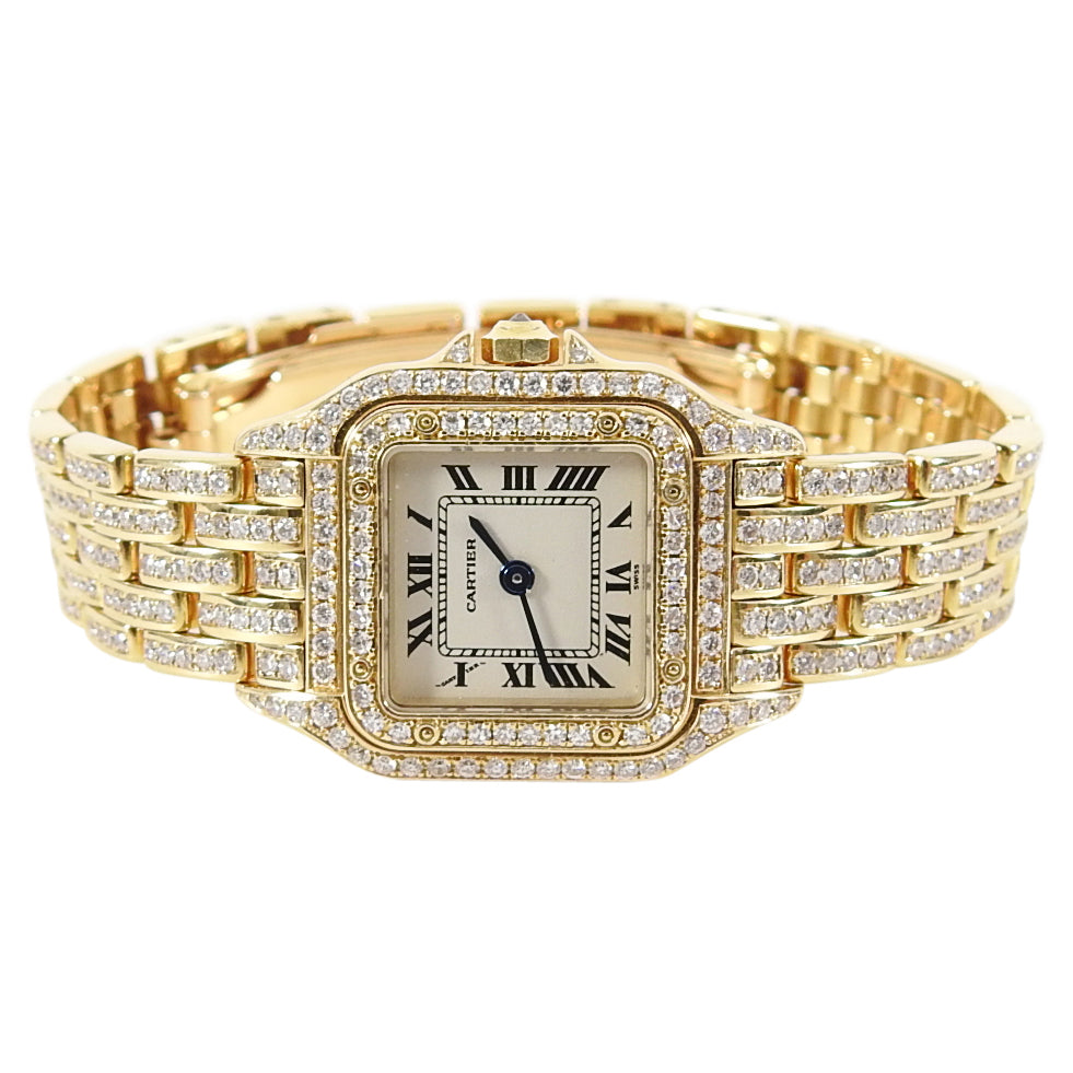 Cartier 18K Yellow Gold Mini 22mm Panthere Ladies Diamond Watch - Luxury Women's Timepiece for Special Occasions & Elegant Events