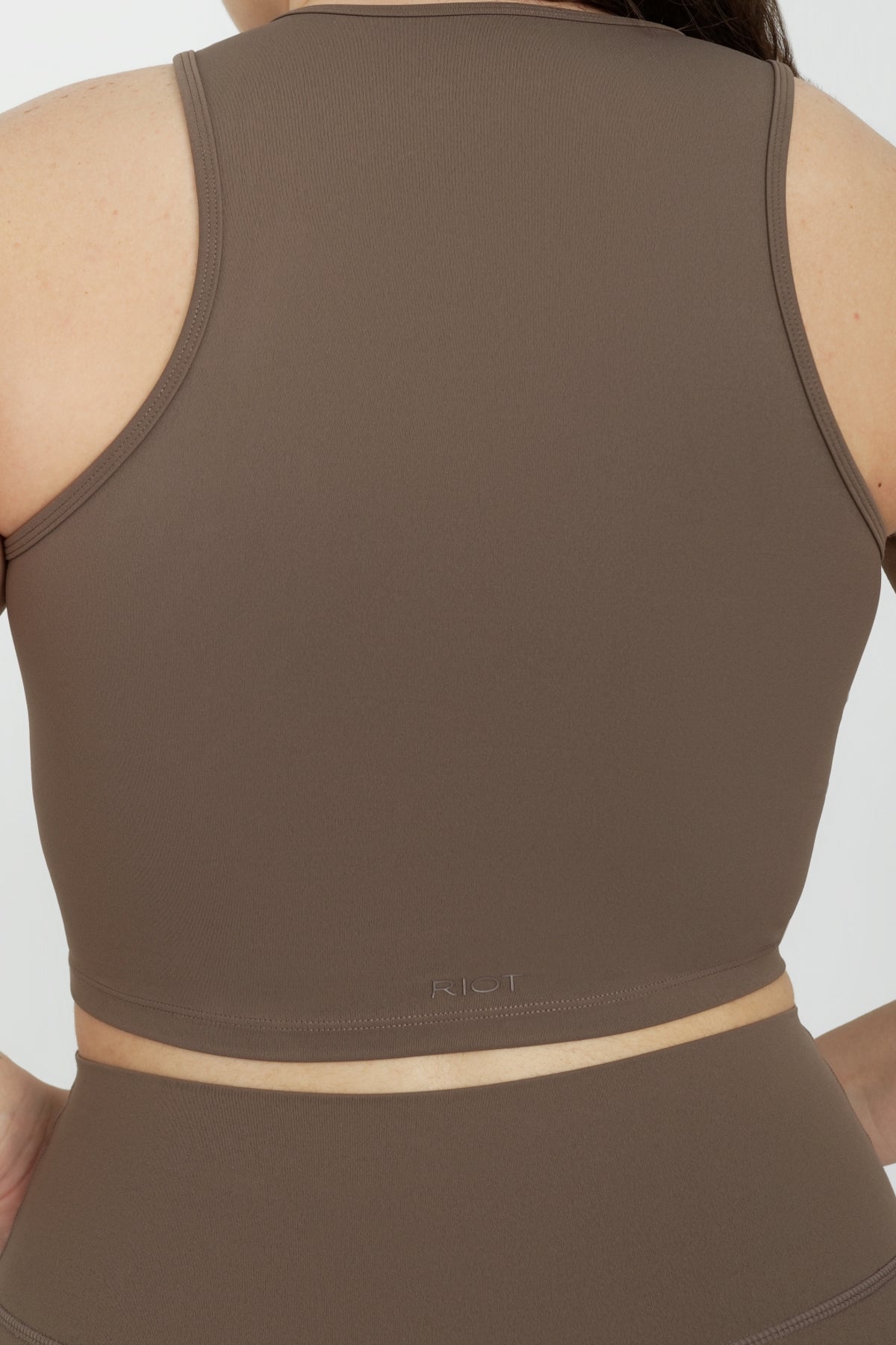 Flo Tie Front Tank Top in Taupe - Women's Casual Summer Blouse for Beach & Everyday Wear