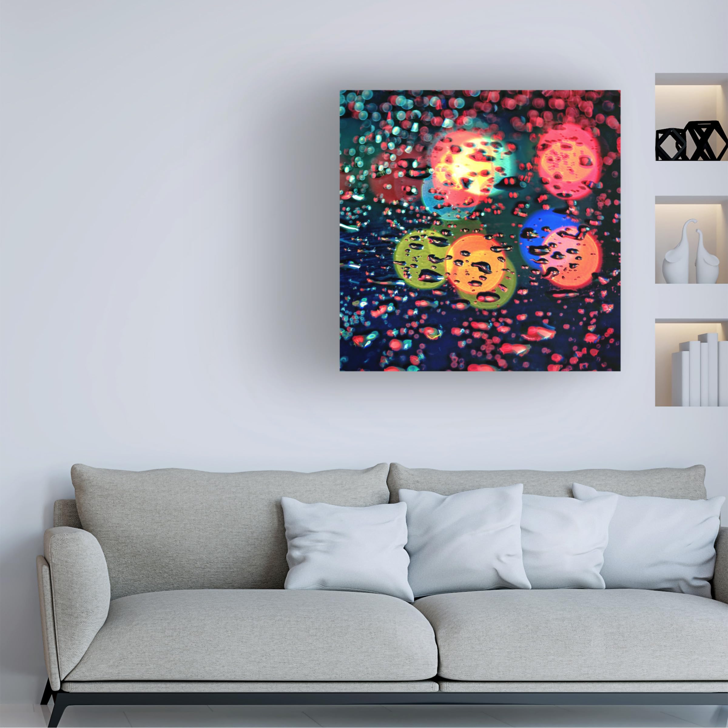 Trademark Fine Art 'Rainy Abstract' Canvas Wall Art Print by Beata Czyzowska - Modern Home Decor for Living Room, Bedroom & Office