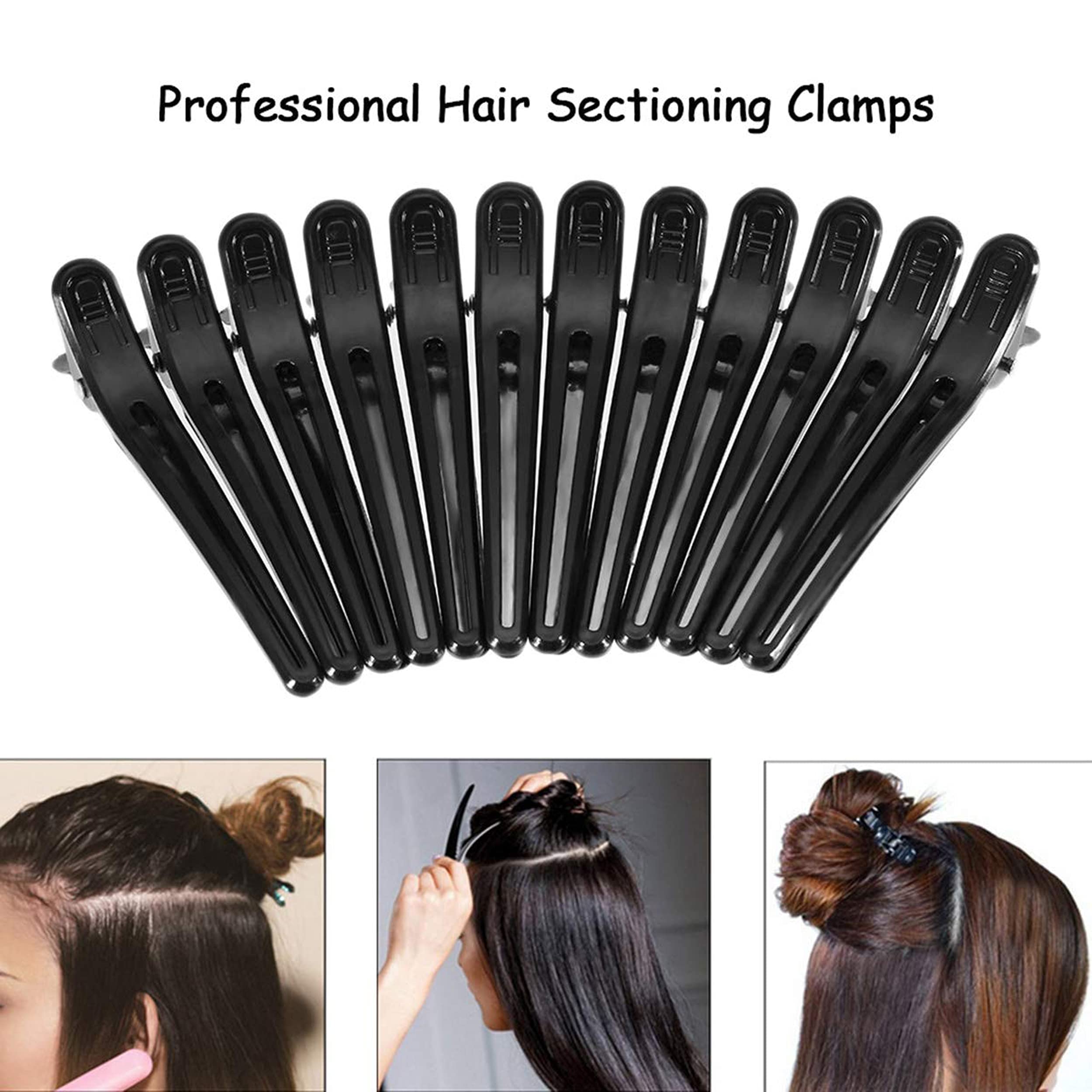 Proxoto Large Hair Styling Clips for Thick Hair - Black Salon Sectioning Clips (2-Pack) - Perfect for Hairdressing, Salon Styling & Home Hair Care