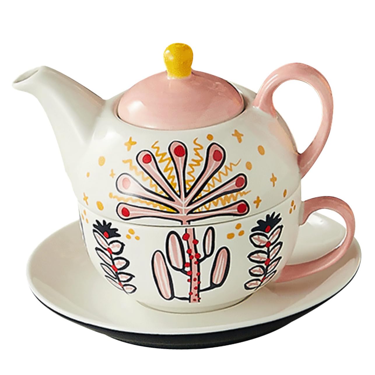 Ciieeo Purple Bone China Tea Set - 1 Teapot with Cups, Small Tea Kettle & Japanese Style Ceramic Teacups | Perfect for Home Tea Ceremonies, Travel & Gift Giving