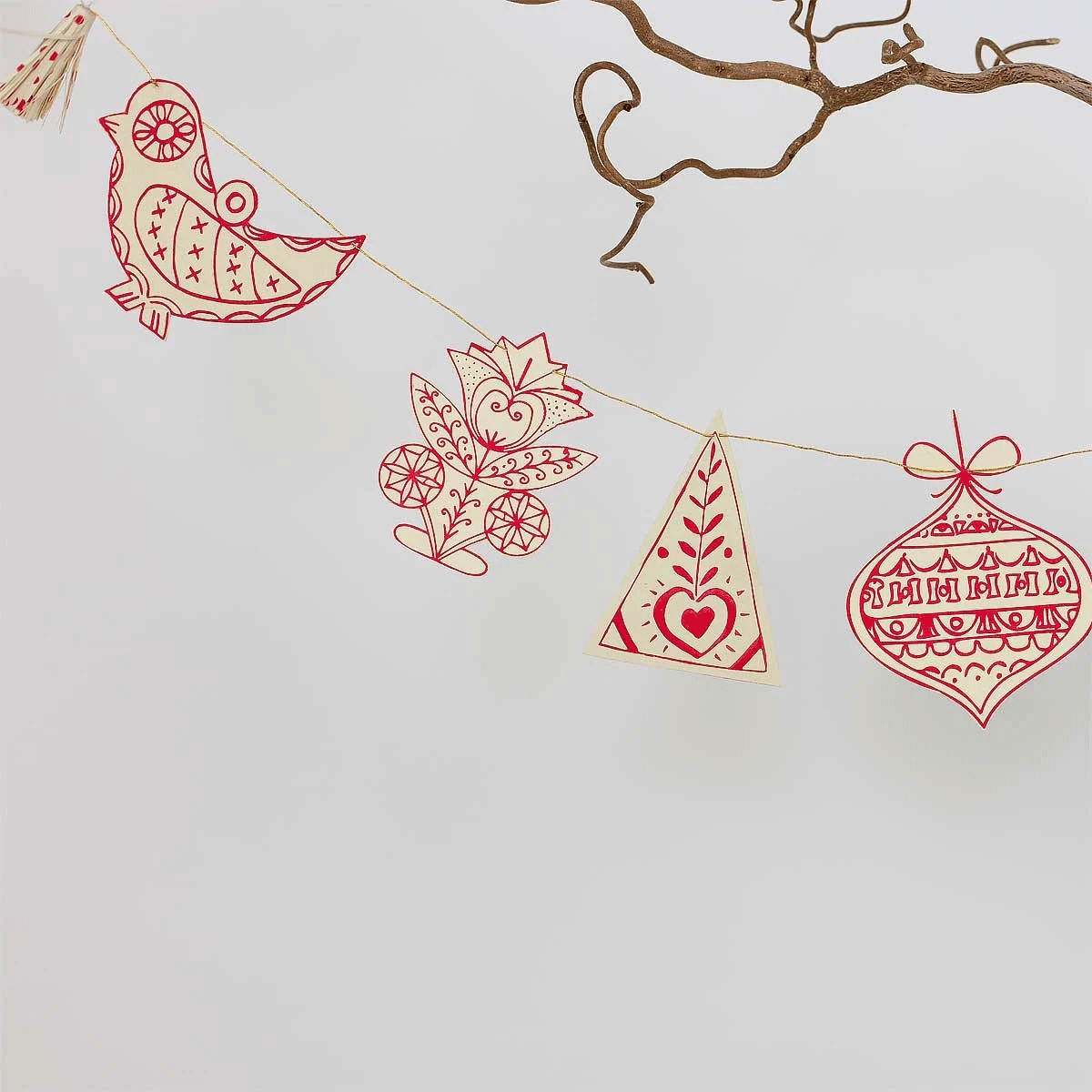 AfroArt Folklore Paper Garland Decoration - Handmade Cultural Party Decor for Home, Wedding & Festival Celebrations