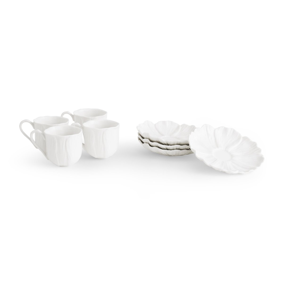 Premium Gardenia Demitasse Set - Elegant Porcelain Espresso Cups & Saucers for Afternoon Tea, Coffee, or Dessert - Perfect for Home, Cafe, or Gift Giving
