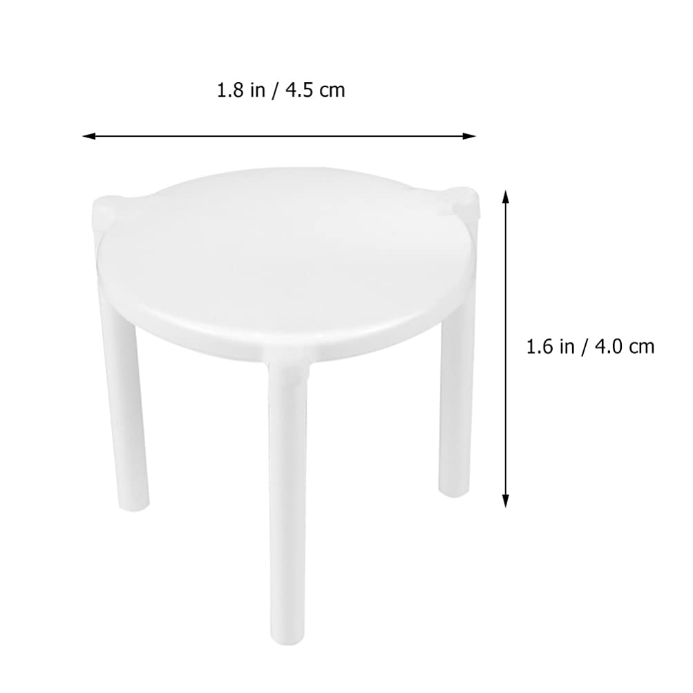300Pcs White Plastic Food Container Stands - Cabilock Tabletop Fixing Rack for Pizza, Kitchen Utensils & Desk Organization | Stackable Shelf Protector for Kitchen Counter, Office Desk & Dining Table