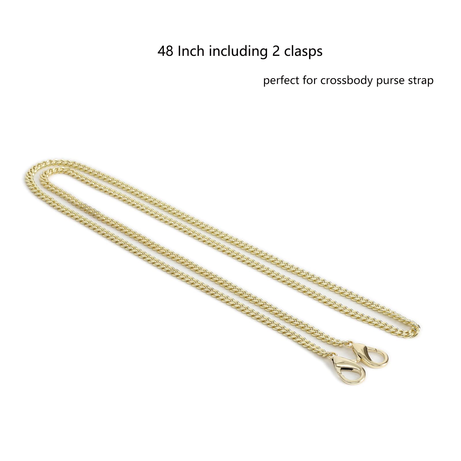 Mini Nice Purse Chain Strap Replacement - 48 Inch Light Gold Handbag Crossbody Shoulder Bag Strap Accessories Charms for Women's Purses, Totes & Clutches | Perfect for Everyday Use, Parties & Travel