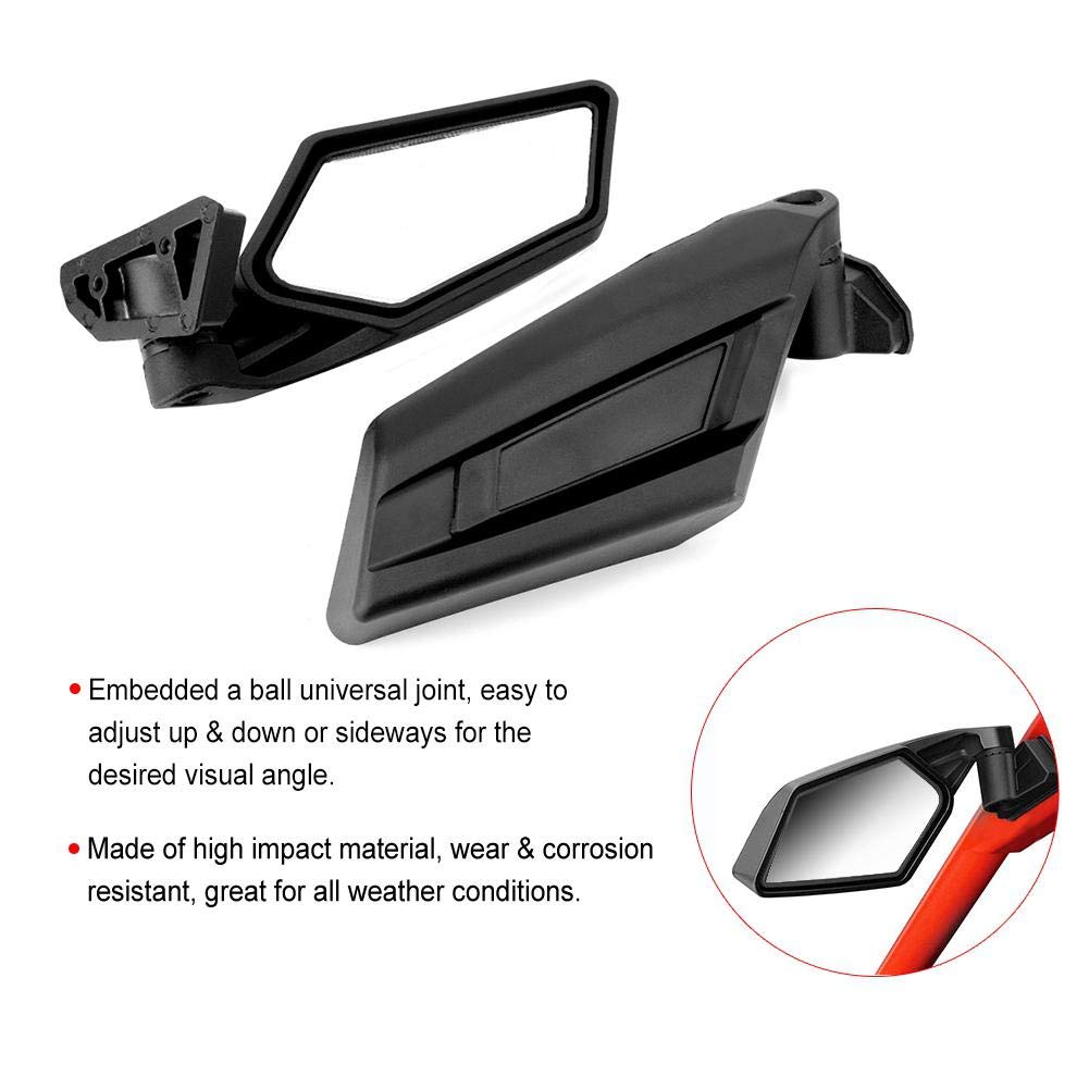 UTV Rearview Side Mirror - Shock Proof Adjustable Side Mirrors for Can-Am Maverick X3 (2017-2018) | Off-Road Accessories for Enhanced Safety & Visibility