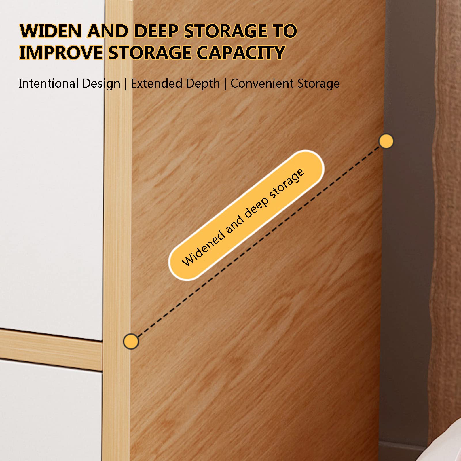 Modern Nightstand with Drawer - Bedside Table Storage Cabinet for Bedroom, Living Room & Office - Easy Assembly Compact Design (25×30×66cm) - Perfect for Small Spaces, Apartment Essentials & Bedroom Organization