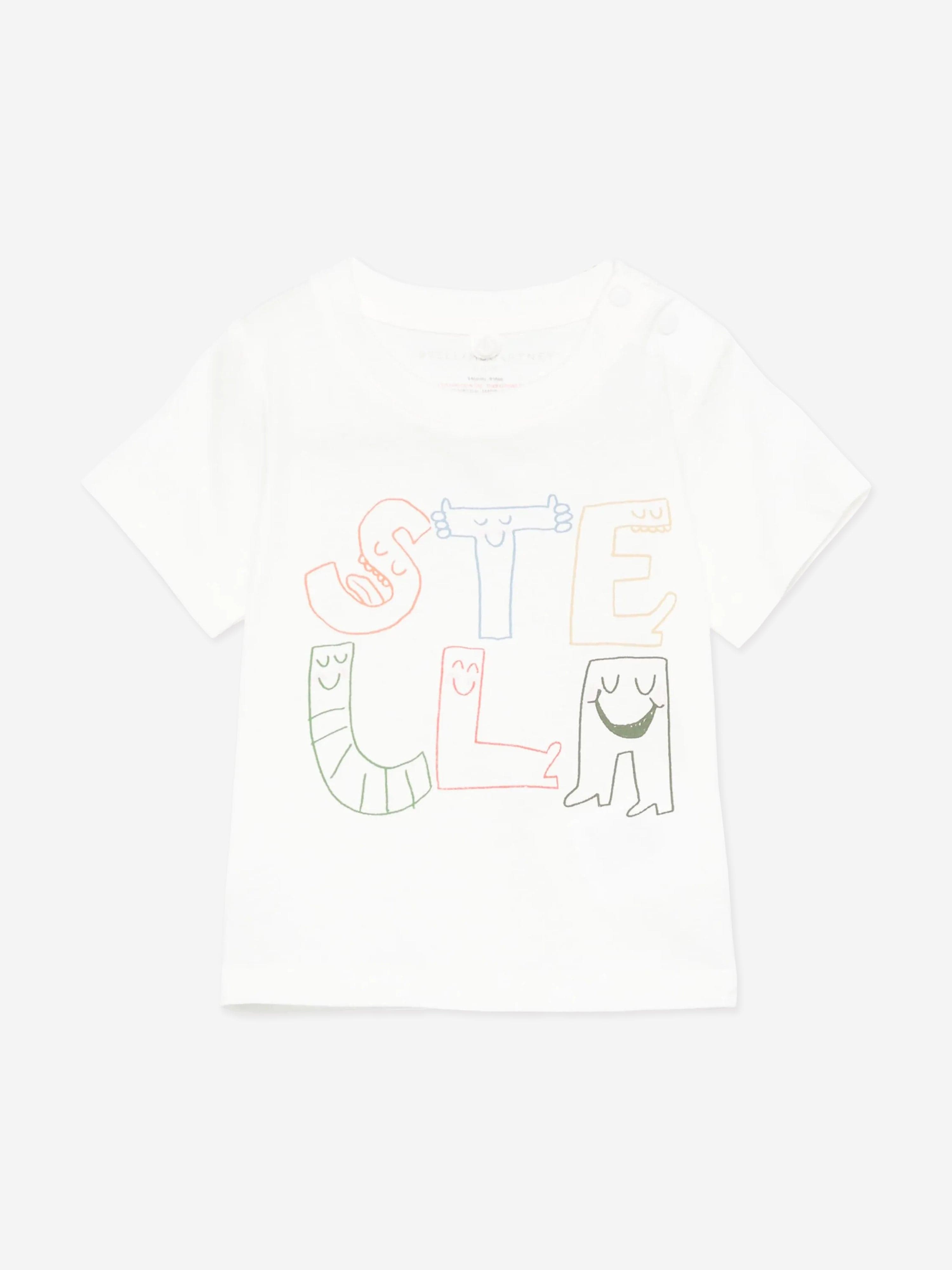 Baby Boys Logo T-Shirt in Ivory - Soft Cotton Short Sleeve Tee for Toddlers - Perfect for Playdates, Family Outings & Casual Wear