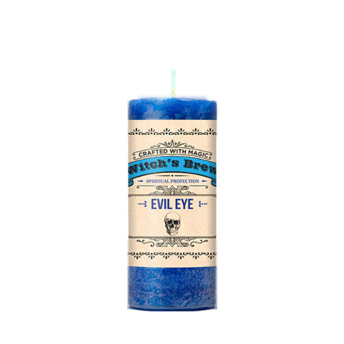 Evil Eye Witch's Brew 2x4 Inch Pillar Candle for Protection & Good Luck - Perfect for Halloween Decor, Wiccan Altars & Spiritual Cleansing Rituals