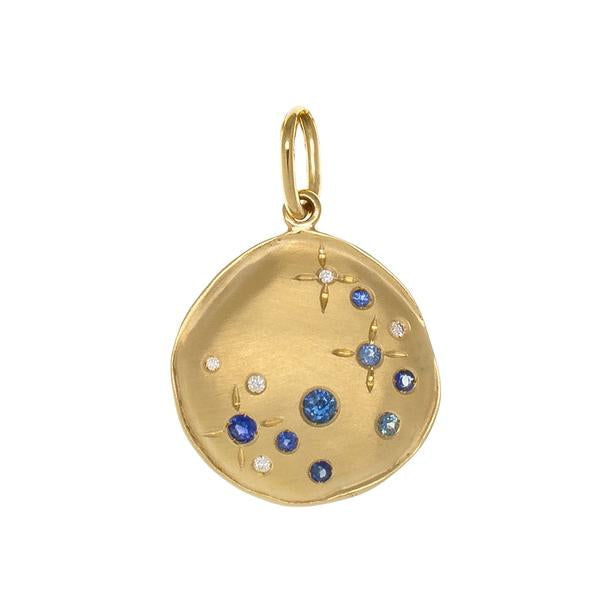 Luna Scattered Star Coin Charm - Elegant Celestial Jewelry for Necklaces & Bracelets - Perfect for Boho Fashion & Gift Giving