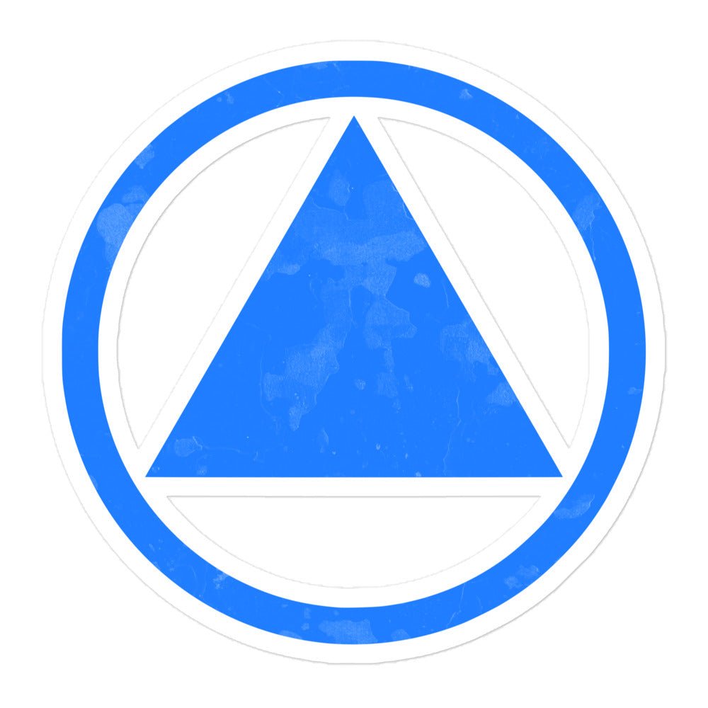 Tranquil Blue Sobriety Symbol Sticker - Motivational Recovery Decal for AA Meetings, Sober Living & Personal Inspiration