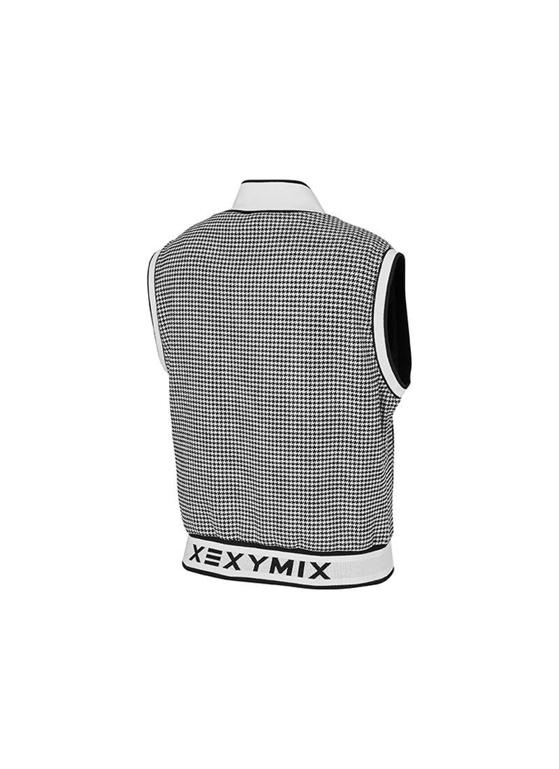 Houndstooth Zip Up Vest for Women & Men - Classic Checkered Pattern, Lightweight & Stylish - Perfect for Fall, Winter & Outdoor Activities