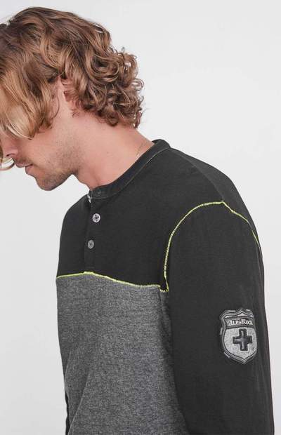 Men's Alp N Rock Lukas Henley Shirt - Comfortable Casual Button-Up for Outdoor Adventures & Everyday Wear