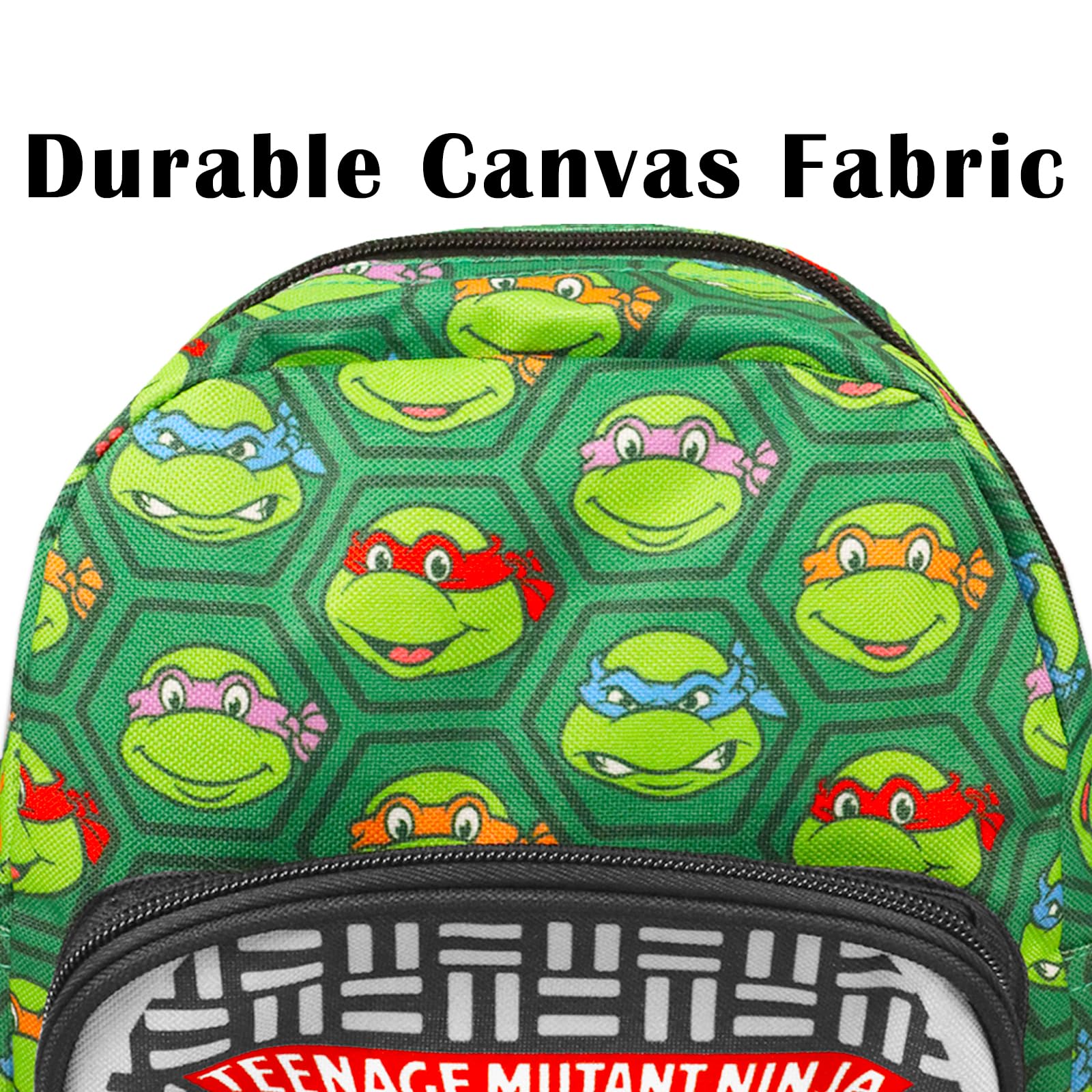 Teenage Mutant Ninja Turtles Mini Backpack for Kids & Teens - 10 Inch Canvas TMNT School Backpack with Front Pocket & Bookmark | Cute Turtle Backpack Purse Set for School, Travel & Comic Con