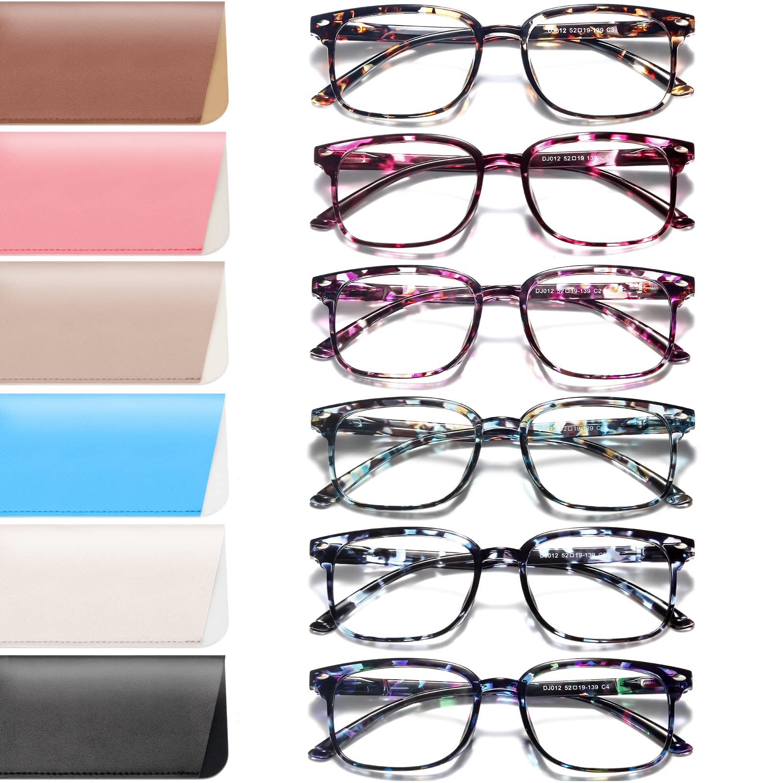 NOVIVON 6 Pack Blue Light Blocking Reading Glasses for Women & Men - Computer Glasses with Anti-Reflective Coating - Perfect for Reading, Office Work & Screen Time