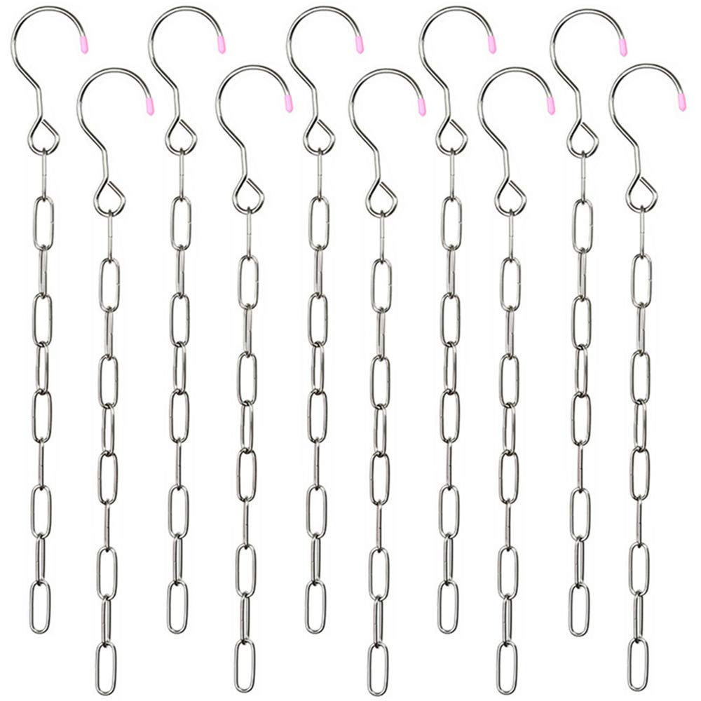 Falytemow 10-Pack Stainless Steel Space Saving Hanger Chains - Magic Closet Organizer with Cascading Design for 80% More Storage - Perfect for Small Closets, Dorm Rooms & Travel Luggage Organization