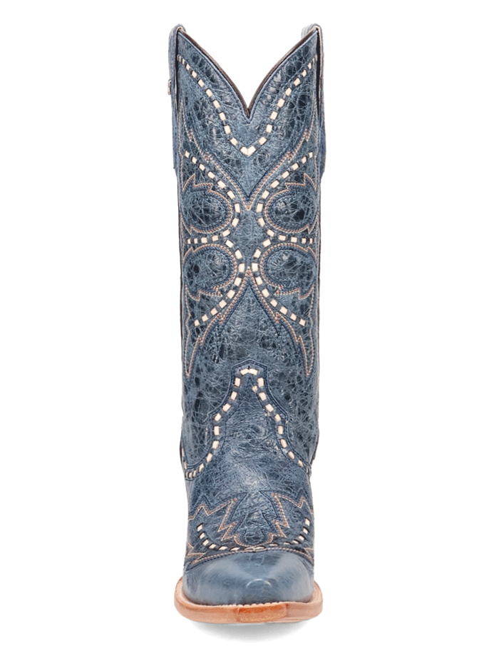 Dan Post DP7019 Women's MESA Snip Toe Leather Boots in Blue - Stylish Cowgirl Boots for Western Fashion, Country Dancing & Everyday Wear