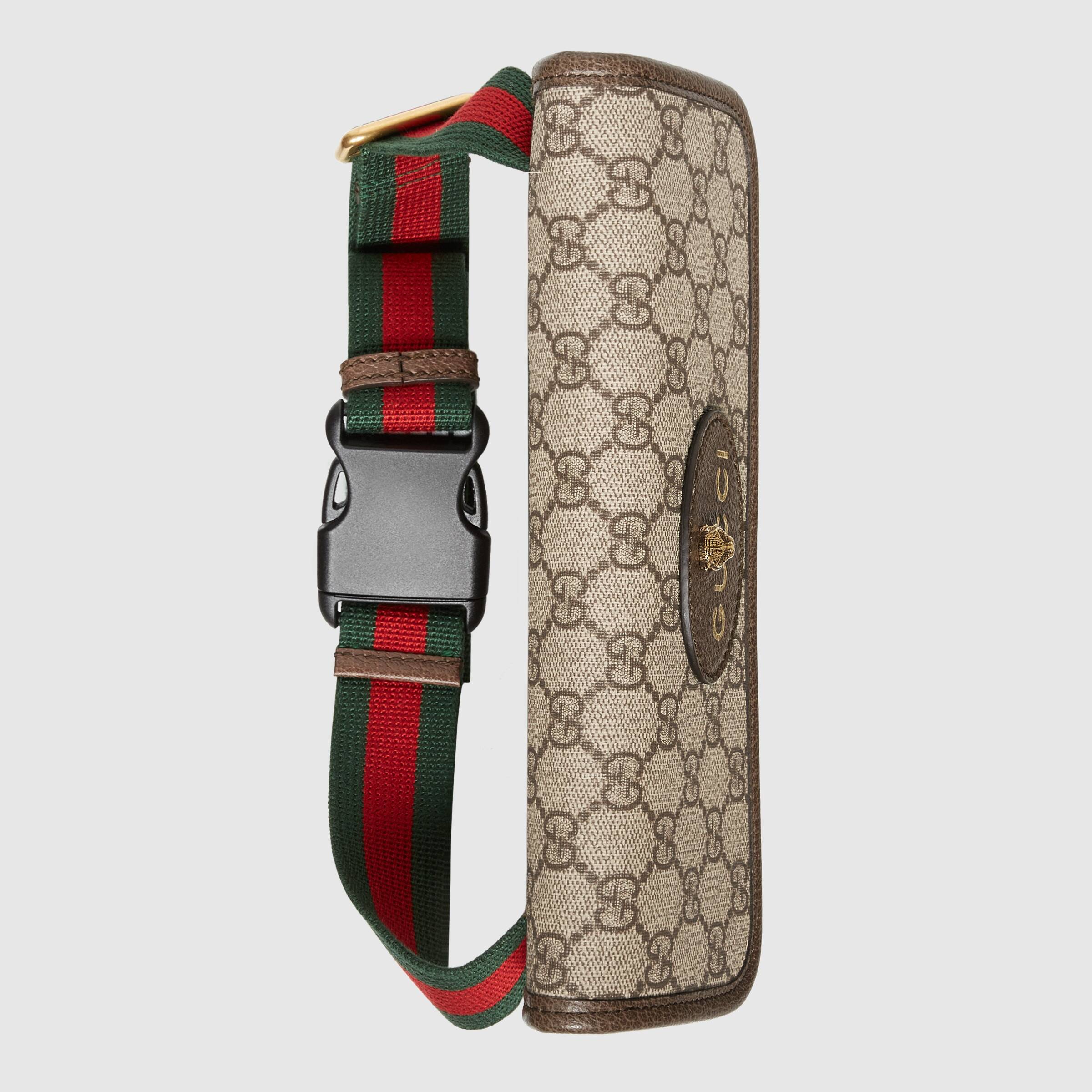 Gucci GG Supreme Belt Bag with Brown Trims - Stylish Crossbody Bag for Women, Perfect for Travel, Shopping & Everyday Use