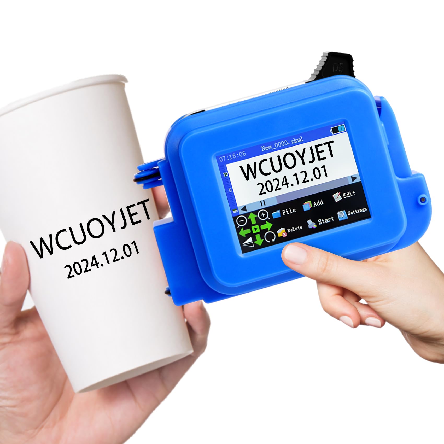 H750 Mini Portable Inkjet Printer with 42ml Fast-Drying Ink - Handheld Inkjet Gun for Date, Batch, QR Code, Barcode & Image Printing - Ideal for Warehouse Labeling, Food Packaging & Retail Price Tagging