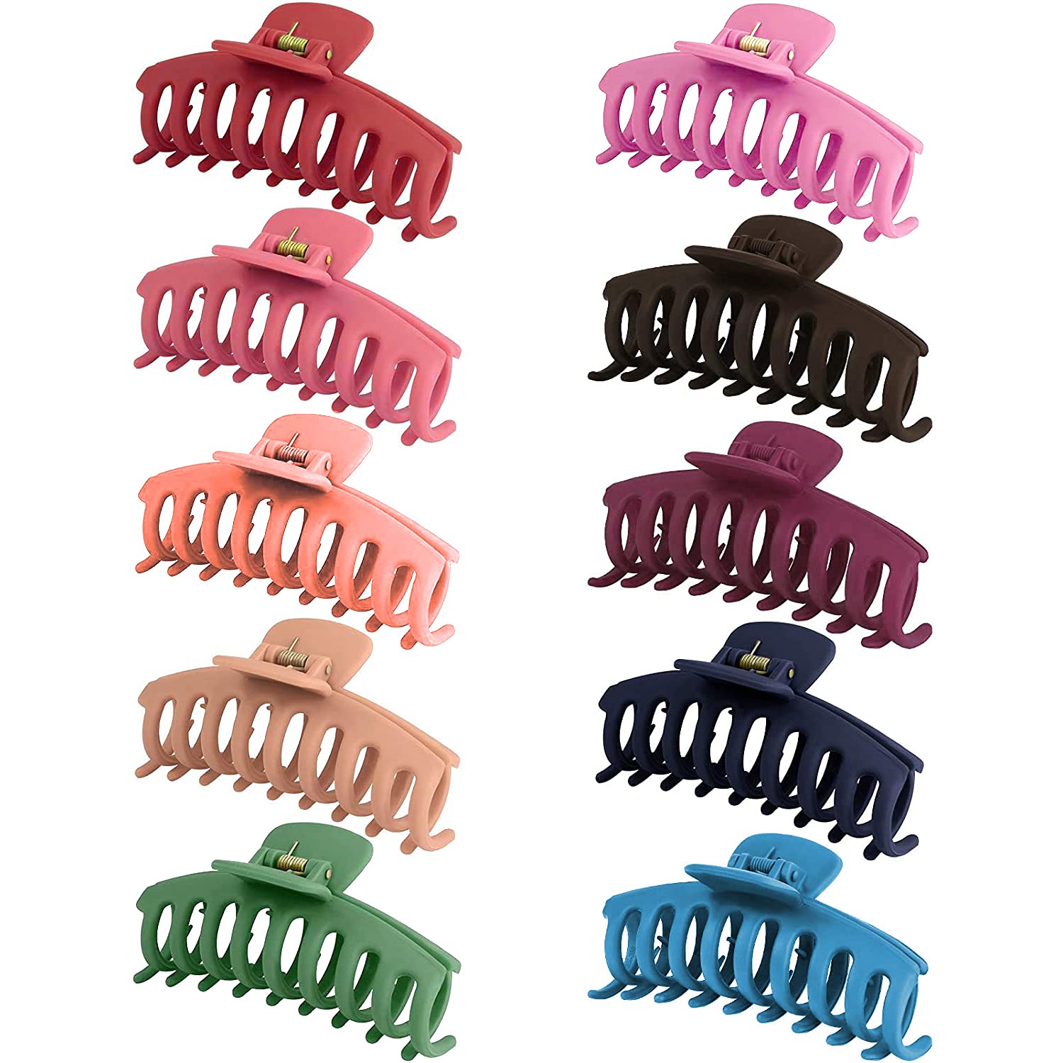 10-Pack Large Hair Claw Clips - 4.3