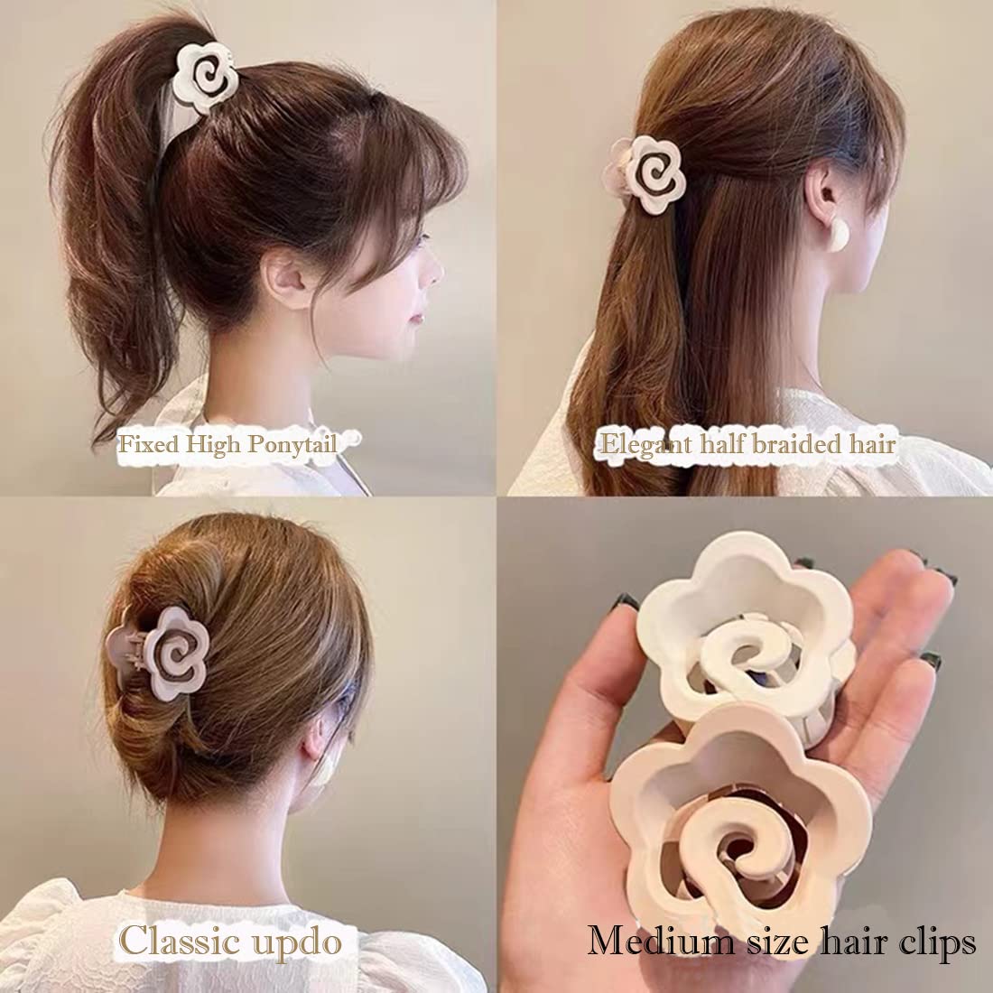 Matte Hair Claw Clips for Women - 8 Colors, Thin Hair Barrettes for Daily Styling & Gifts