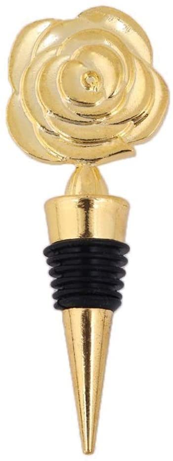 Elegant Rose Flower Champagne Wine Bottle Stopper - Vacuum Sealed Twist Cork for Red Wine - Durable Valentine's Wedding Favors Gift - Perfect for Romantic Dinners, Anniversaries & Special Occasions