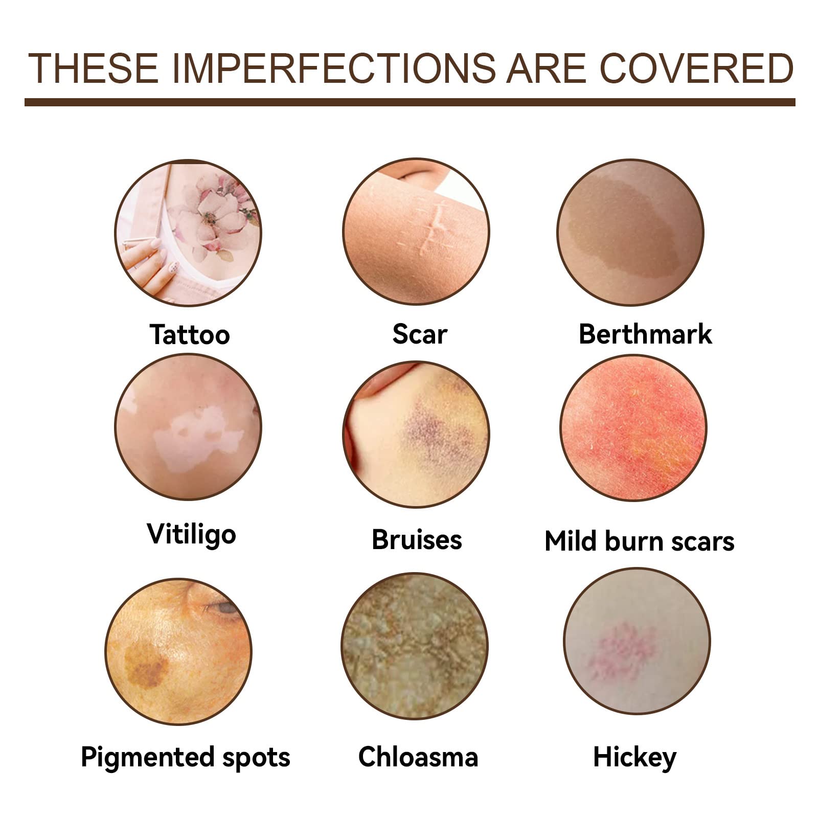 Waterproof Tattoo & Scar Concealer Cream - Full Coverage Makeup for Dark Spots, Birthmarks & Imperfections | Men & Women | Daily Use, Special Events & Professional Makeup