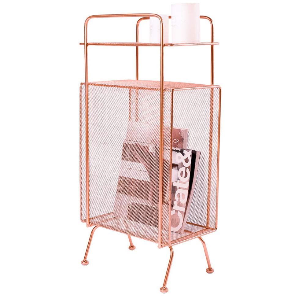 Metal Flower Stand Holder - 3-Tier Decorative Plant Shelf for Bedroom, Living Room, Office - Rustic Pink Floor Standing Storage Cart with Wheels | Perfect for Indoor Plants, Books & Home Decor Organization