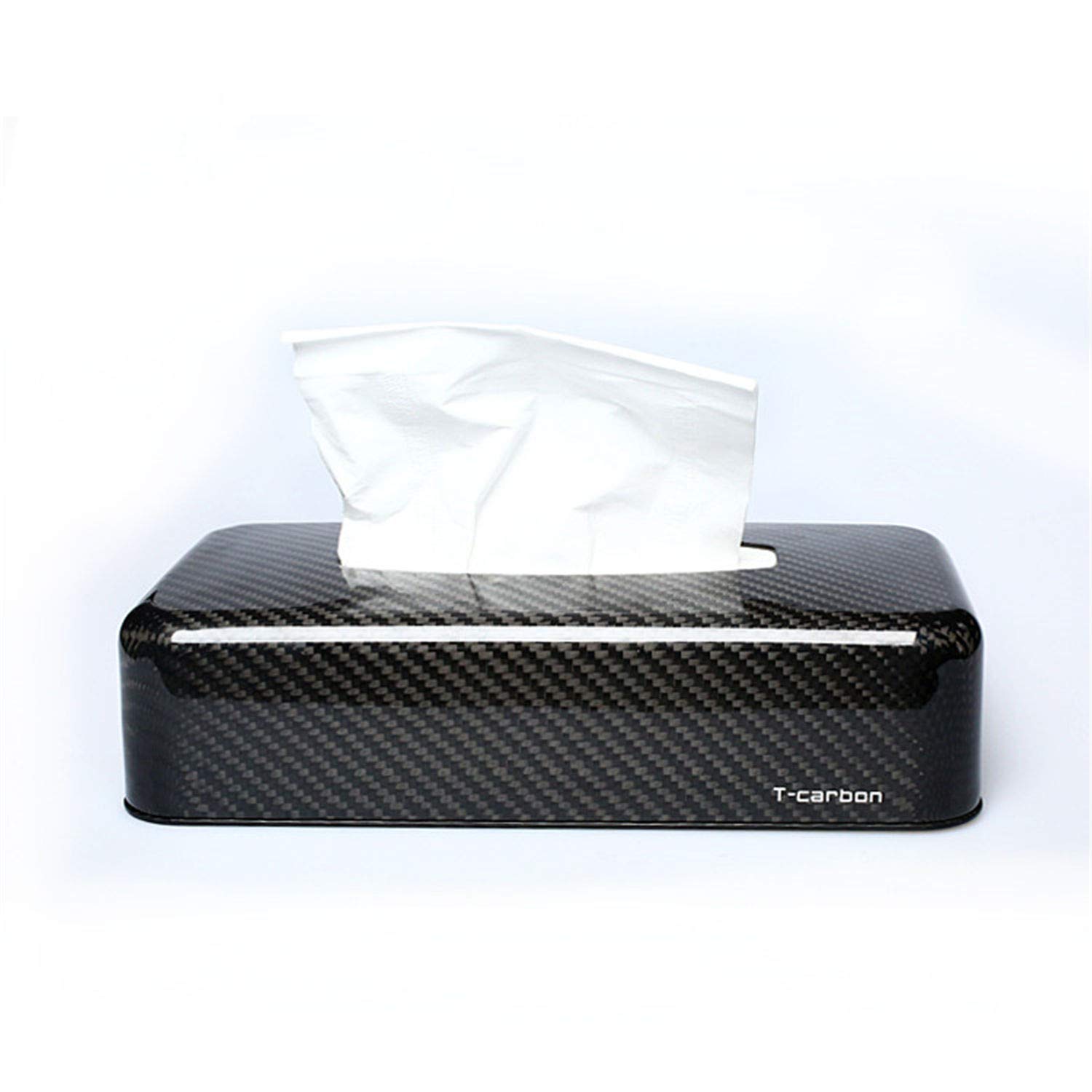 Premium Carbon Fiber Tissue Box Holder - Rectangle Car & Bathroom Napkin Organizer, Kitchen Tissue Cover - Black | Durable & Stylish for Home & Office Décor
