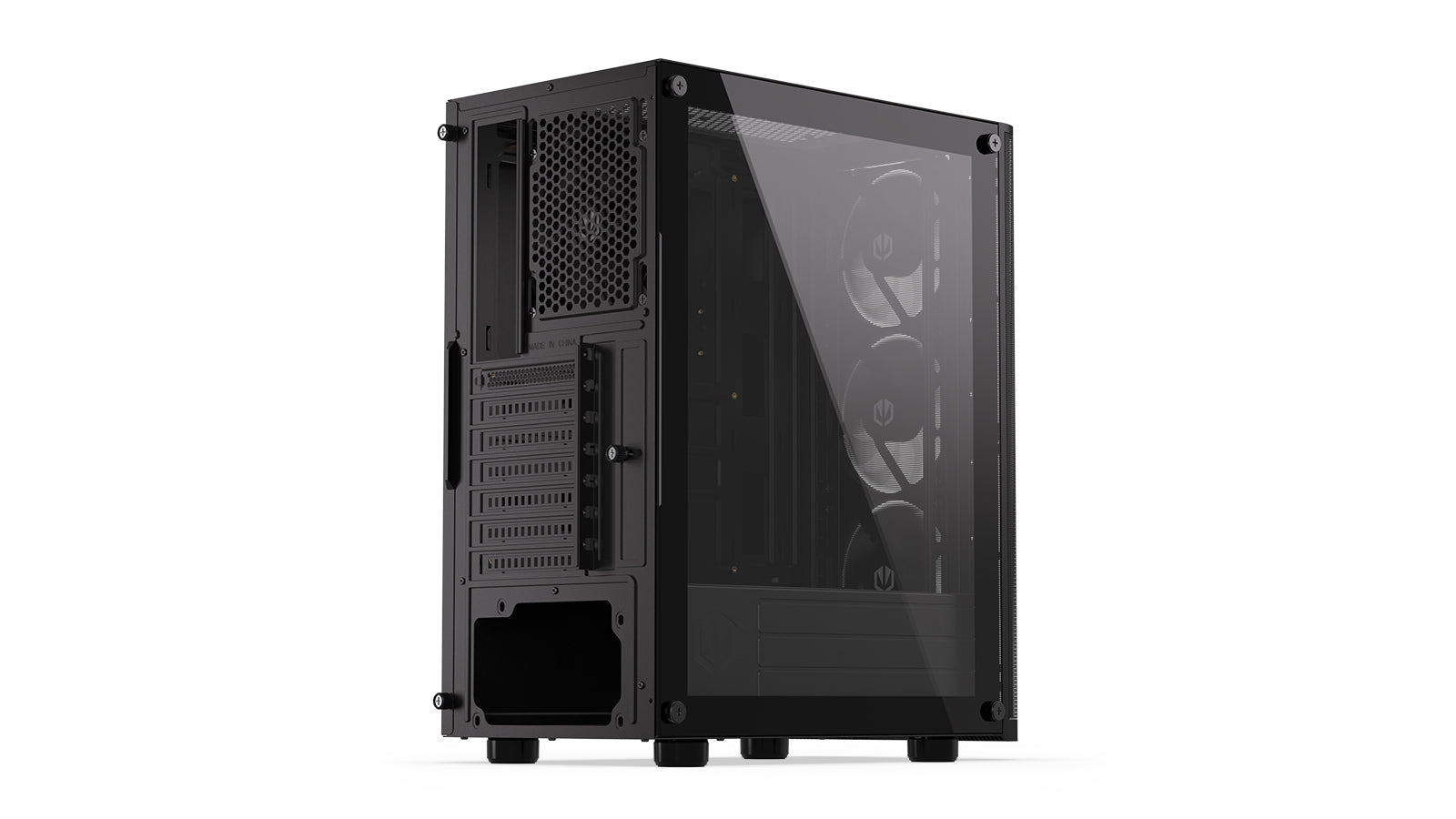 Endorfy Ventum 200 Air ATX Mid Tower PC Gaming Case - High Airflow, Tempered Glass Side Panel, RGB Lighting (EY2A002) - Perfect for Gaming Rigs & Workstation Builds