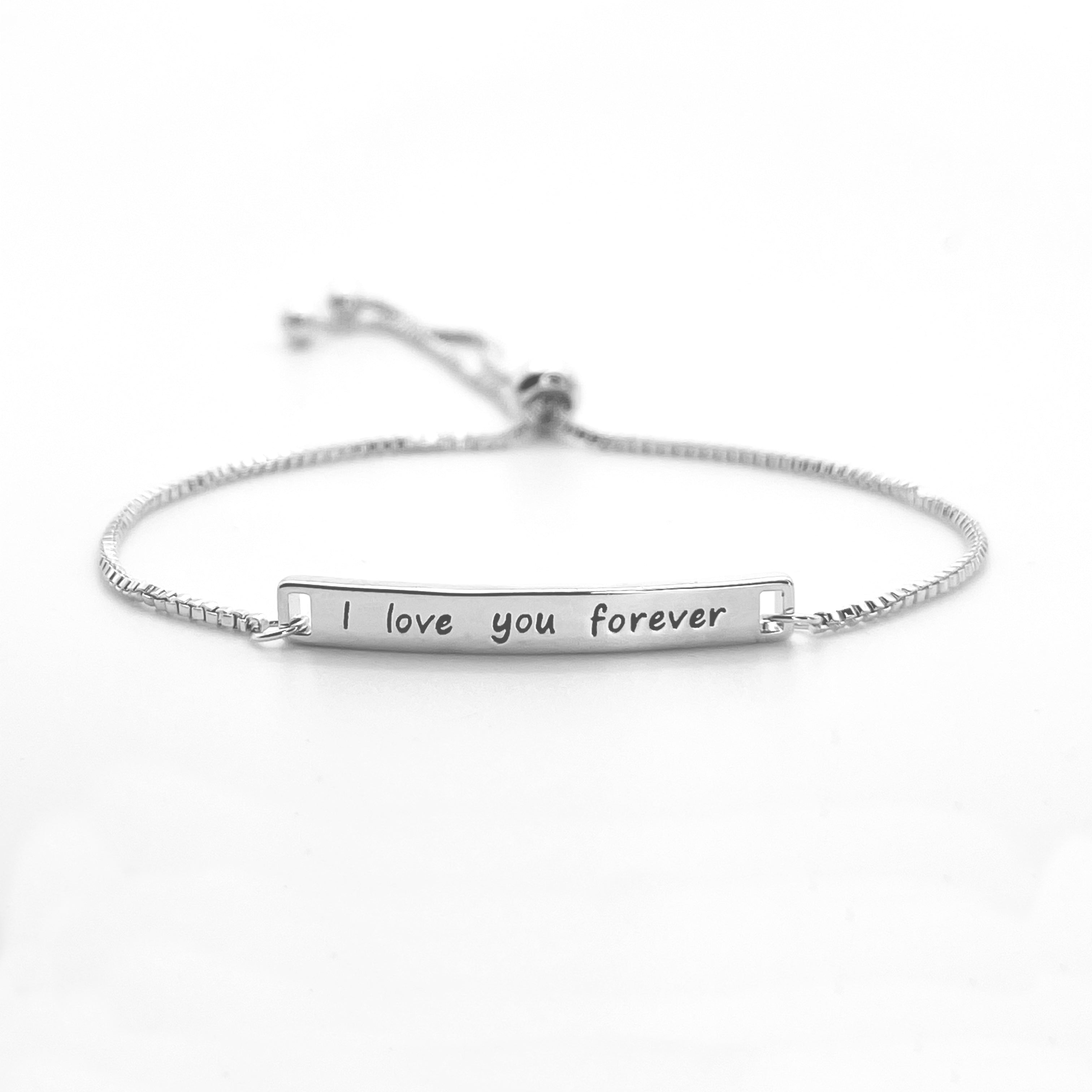 I Love You Forever Adjustable Bracelet - Romantic Couple Gift for Anniversary, Valentine's Day & Special Occasions - Perfect for Date Nights & Proposals