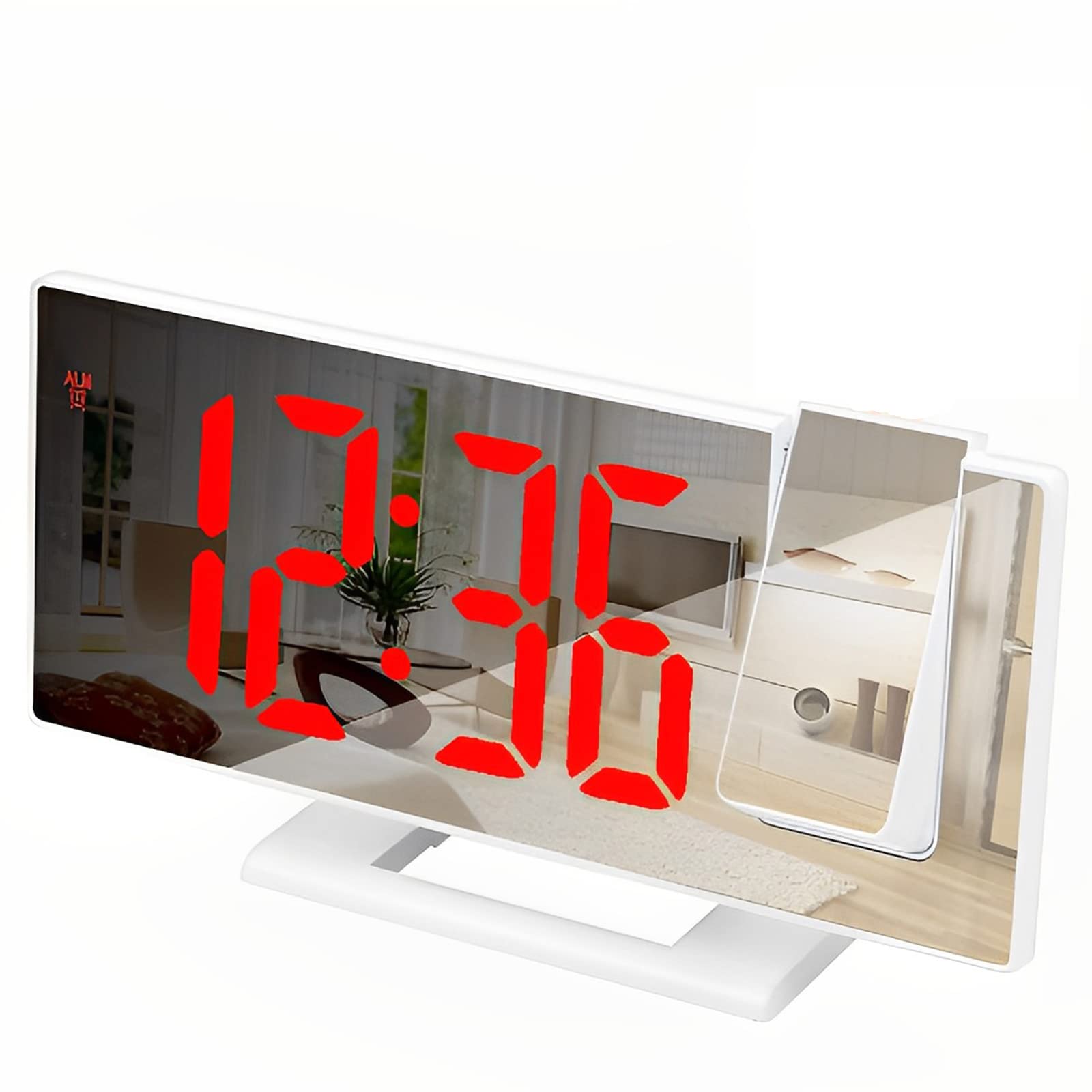 DAJISI Digital Alarm Clock with Projection, FM Radio, LED Display & Adjustable Brightness - Bedside Clock with Sleep Timer for Bedroom, Office, Kitchen | Perfect for Nightstand, Desk & Home Use