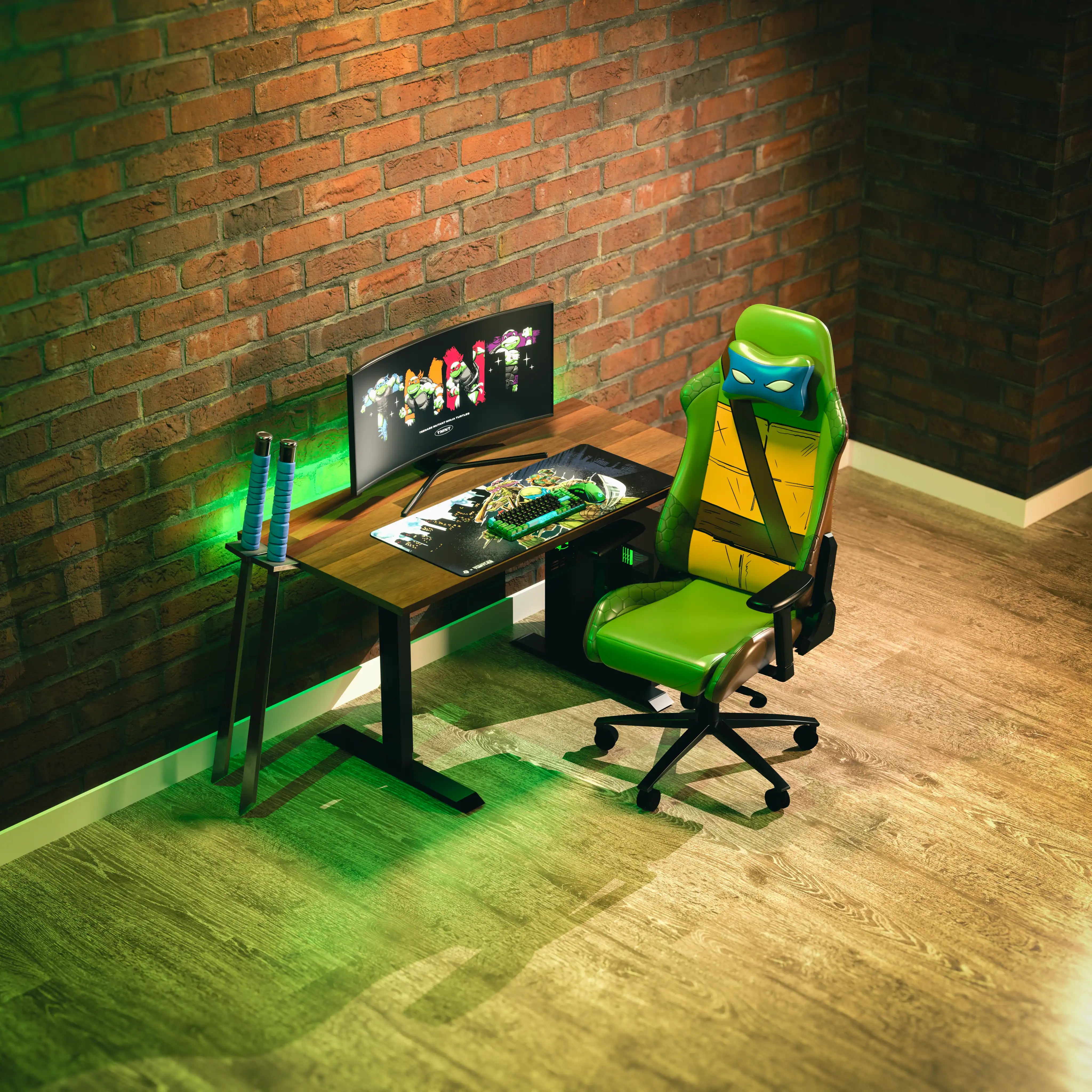 TMNT Leonardo Limited Edition Gaming Chair - Sentinel Series - Ergonomic Design for Comfortable Gaming & Office Use - Perfect for Teen & Adult Gamers