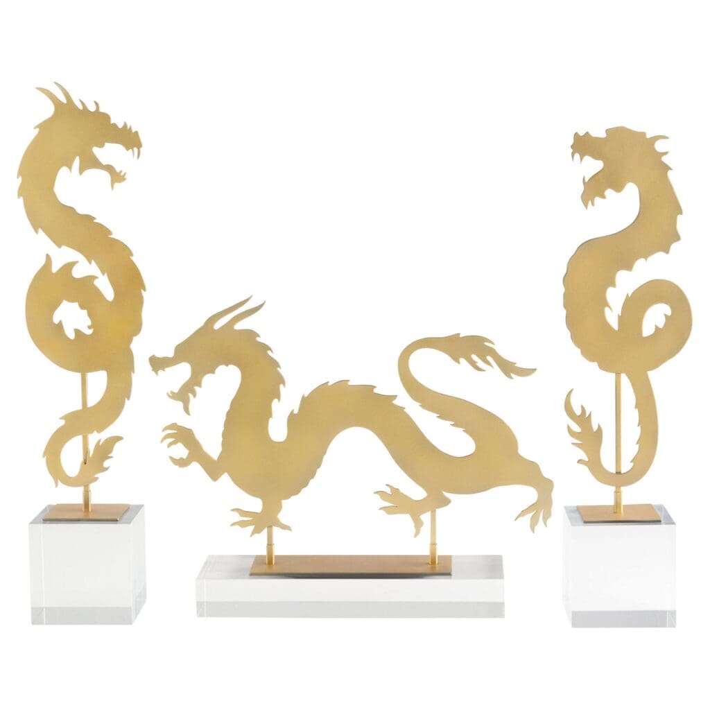 Cyan Design 11702 Haku Dragon Gold Short - Japanese-Inspired Decorative Bowl for Home Decor, Gift, or Zen Meditation Space